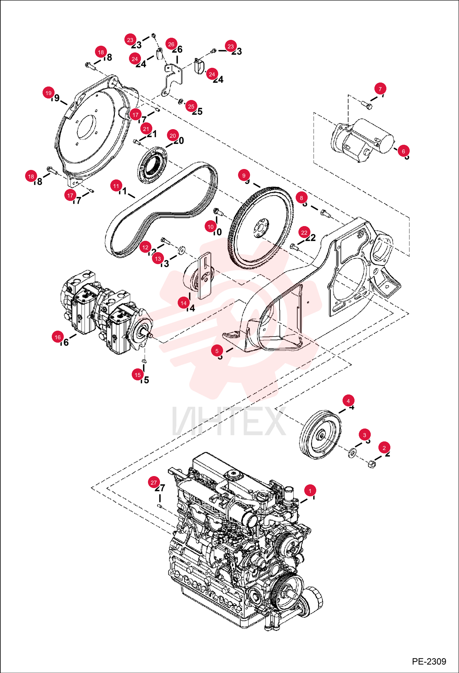 ENGINE, KUBOTA V2203 MDI 6685049REM (2)