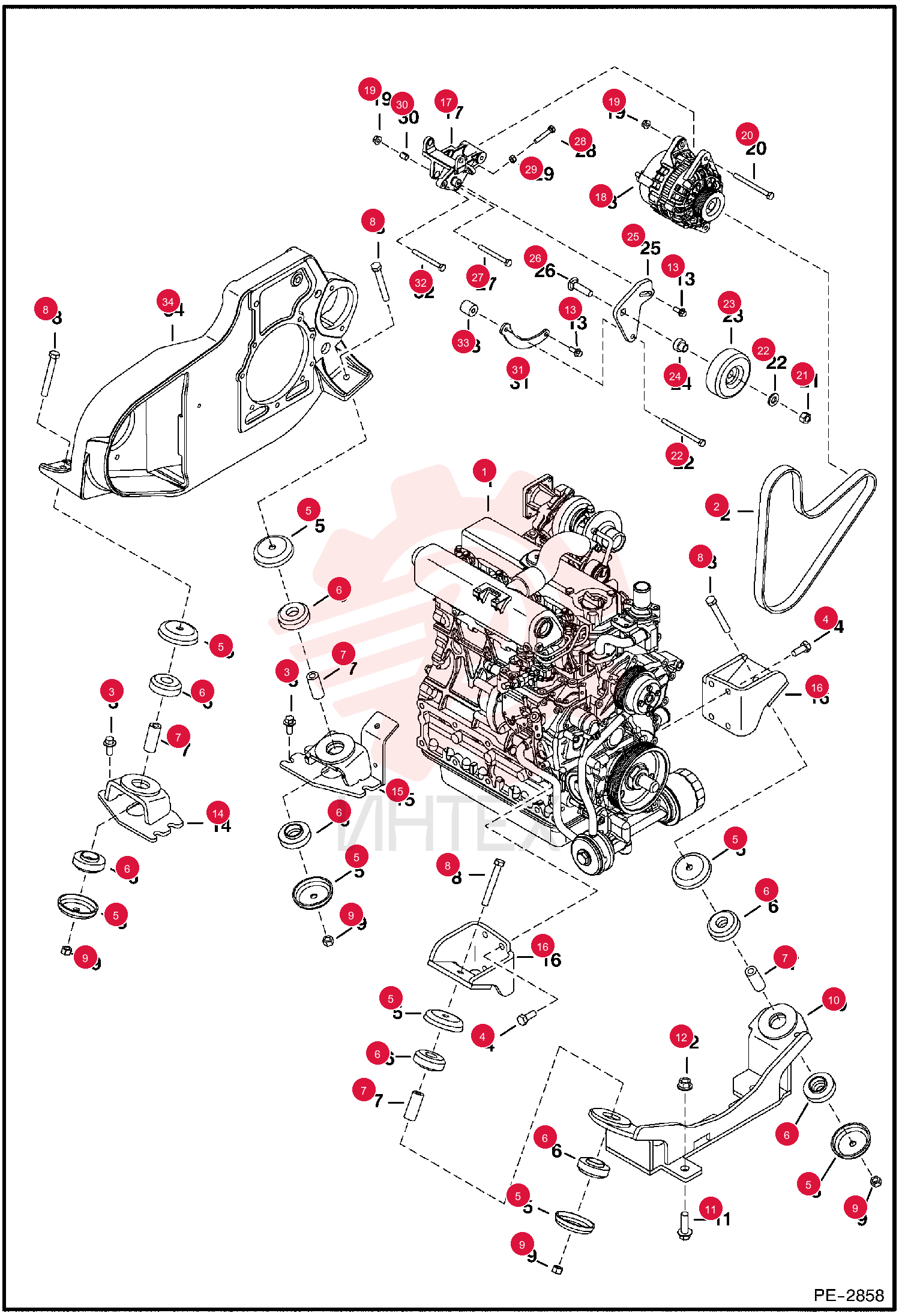 ENGINE, KUBOTA V2203 MDI 6685049REM (1)