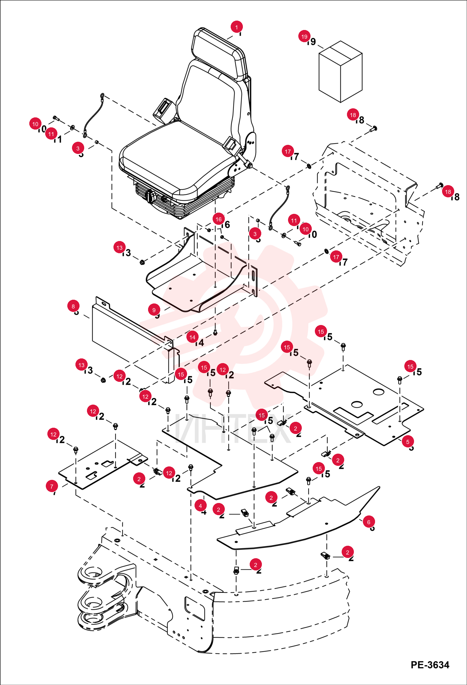 SEAT, OPERATOR VINYL - EXCAVATOR 6685657 (10)