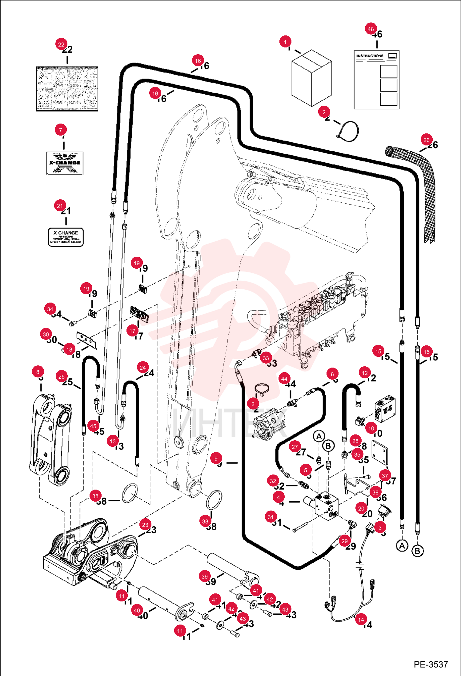 KIT, X-CHANGE HYD LONG ARM 7155770 (1)