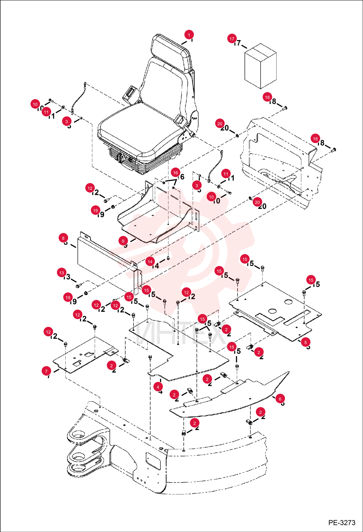 SEAT, OPERATOR VINYL - EXCAVATOR 6685657 (6)