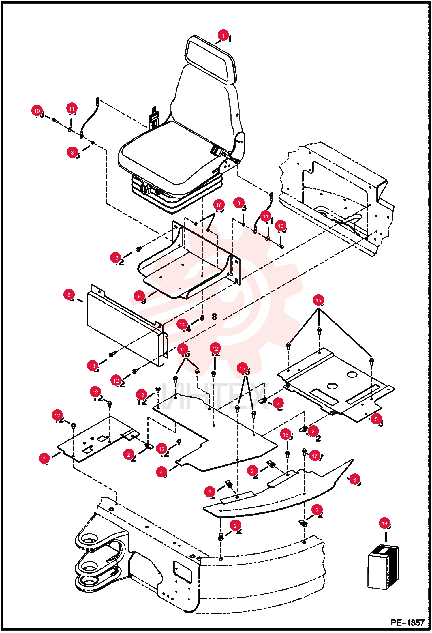 SEAT, OPERATOR VINYL - EXCAVATOR 6685657 (1)