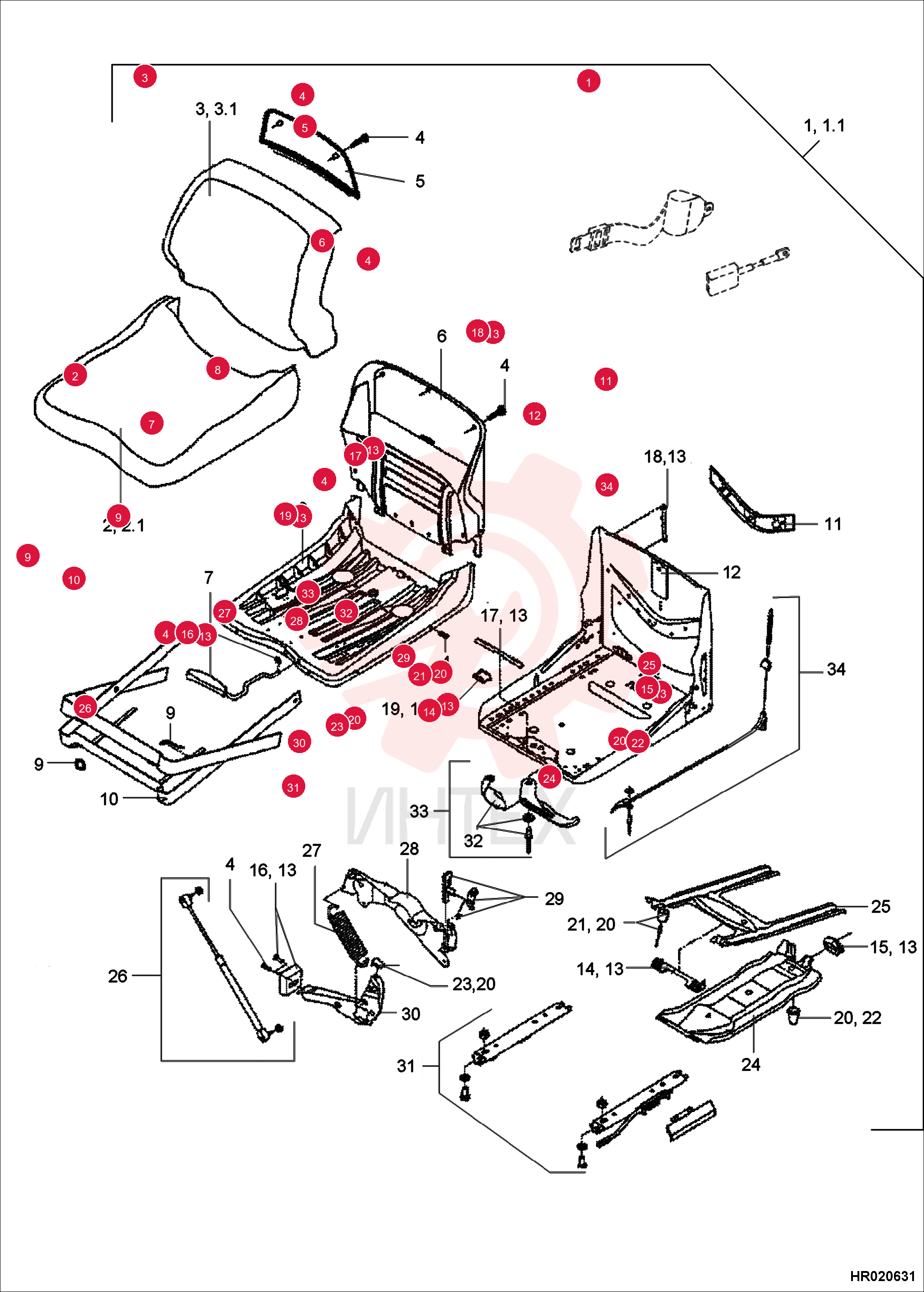 SEAT CLOTH ASSEMBLY 5305661700 (1)
