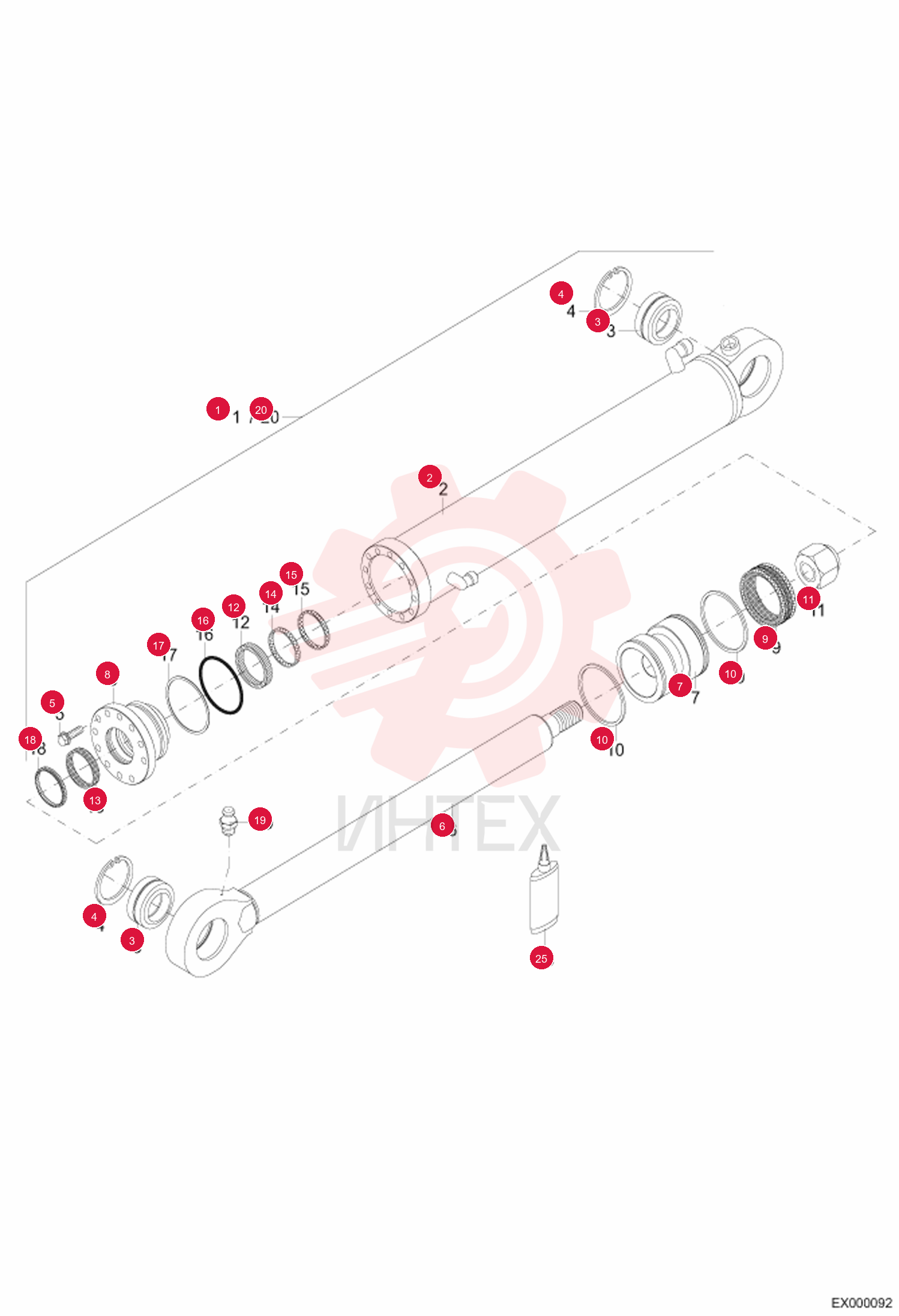 CYLINDER, ARM DIPPER 6501244500 (1)