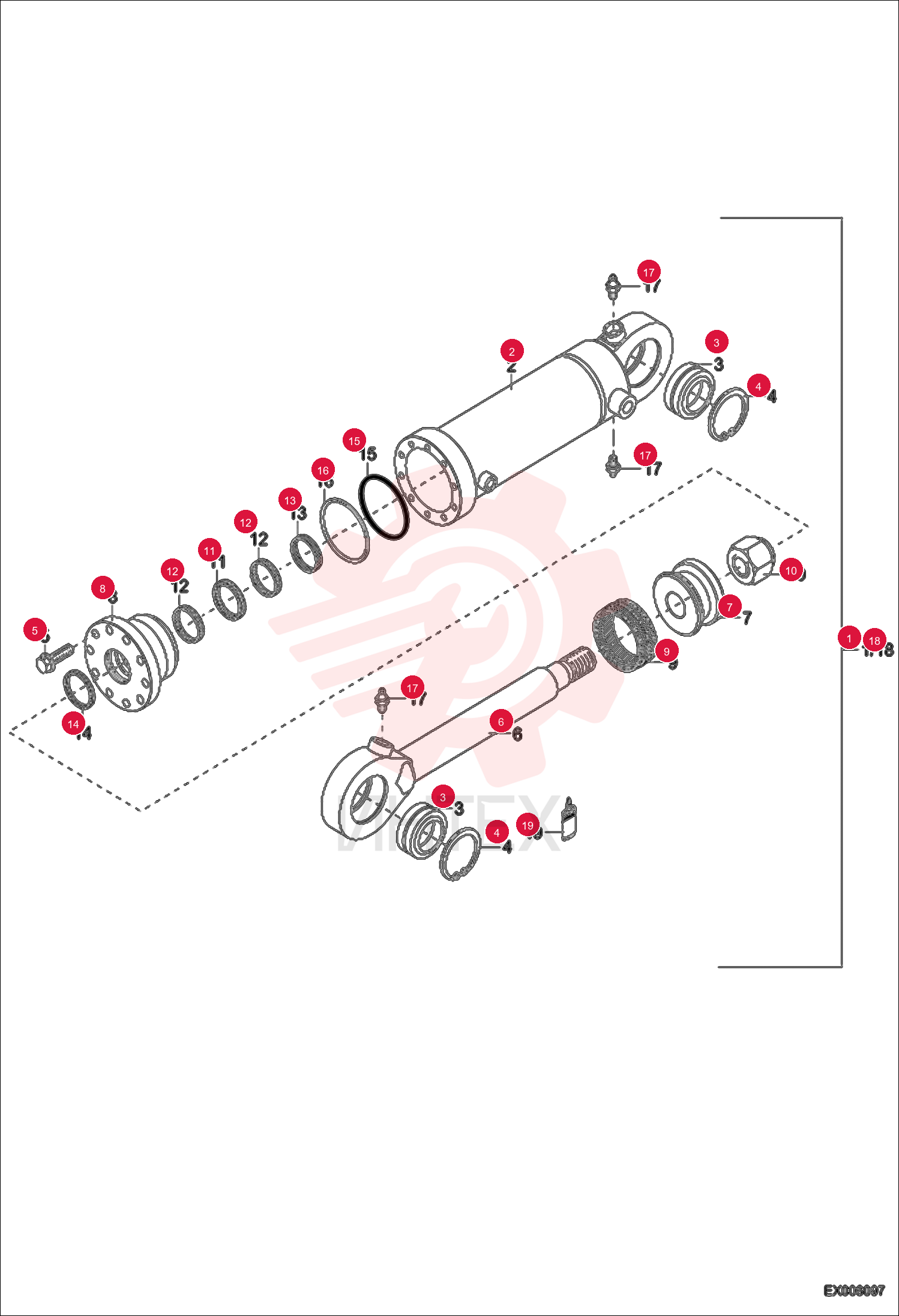 CYLINDER, HYDRAULIC 6501150100