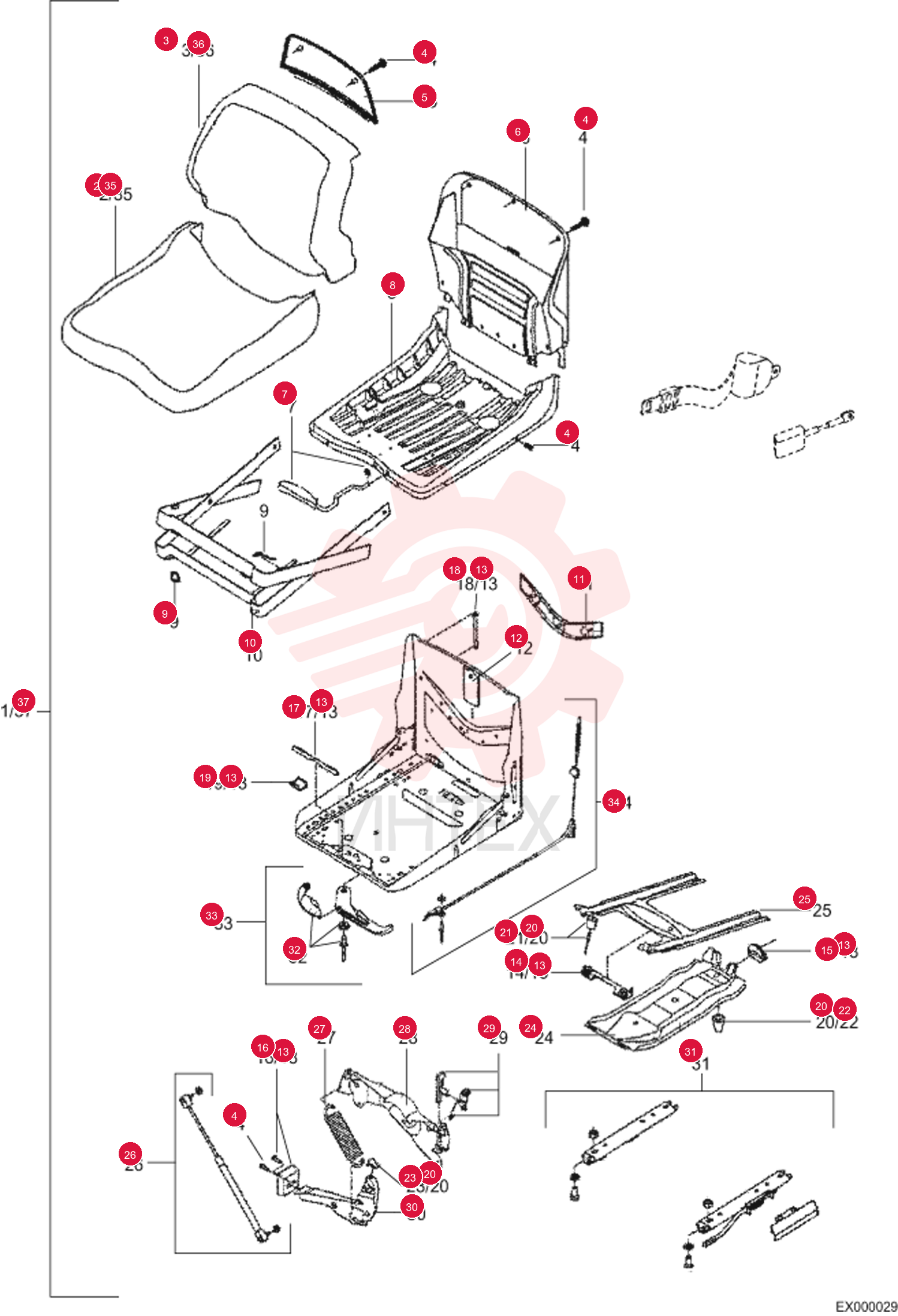 SEAT CLOTH ASSEMBLY 5305661700 (1)