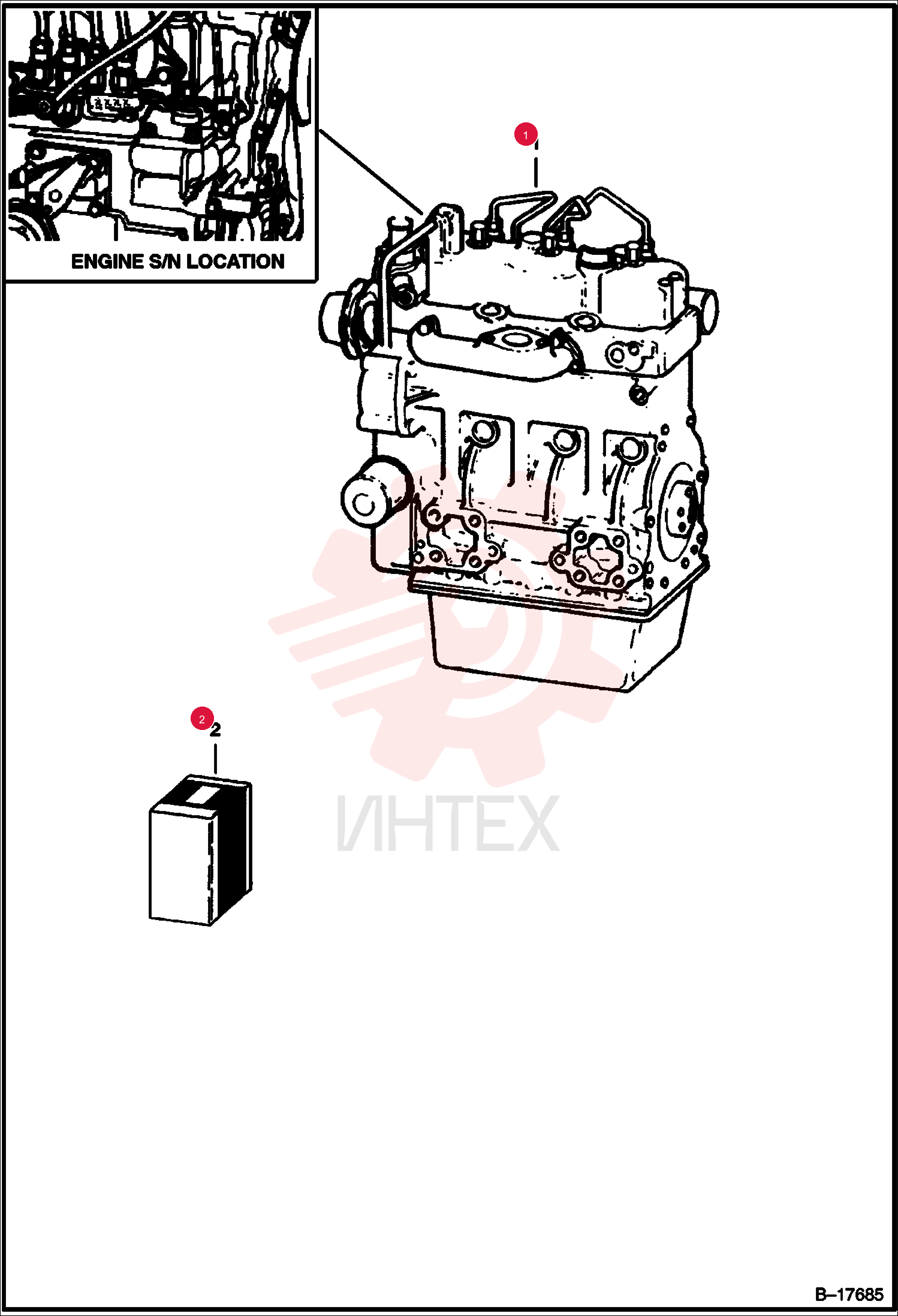 ENGINE, KUBOTA D750-B