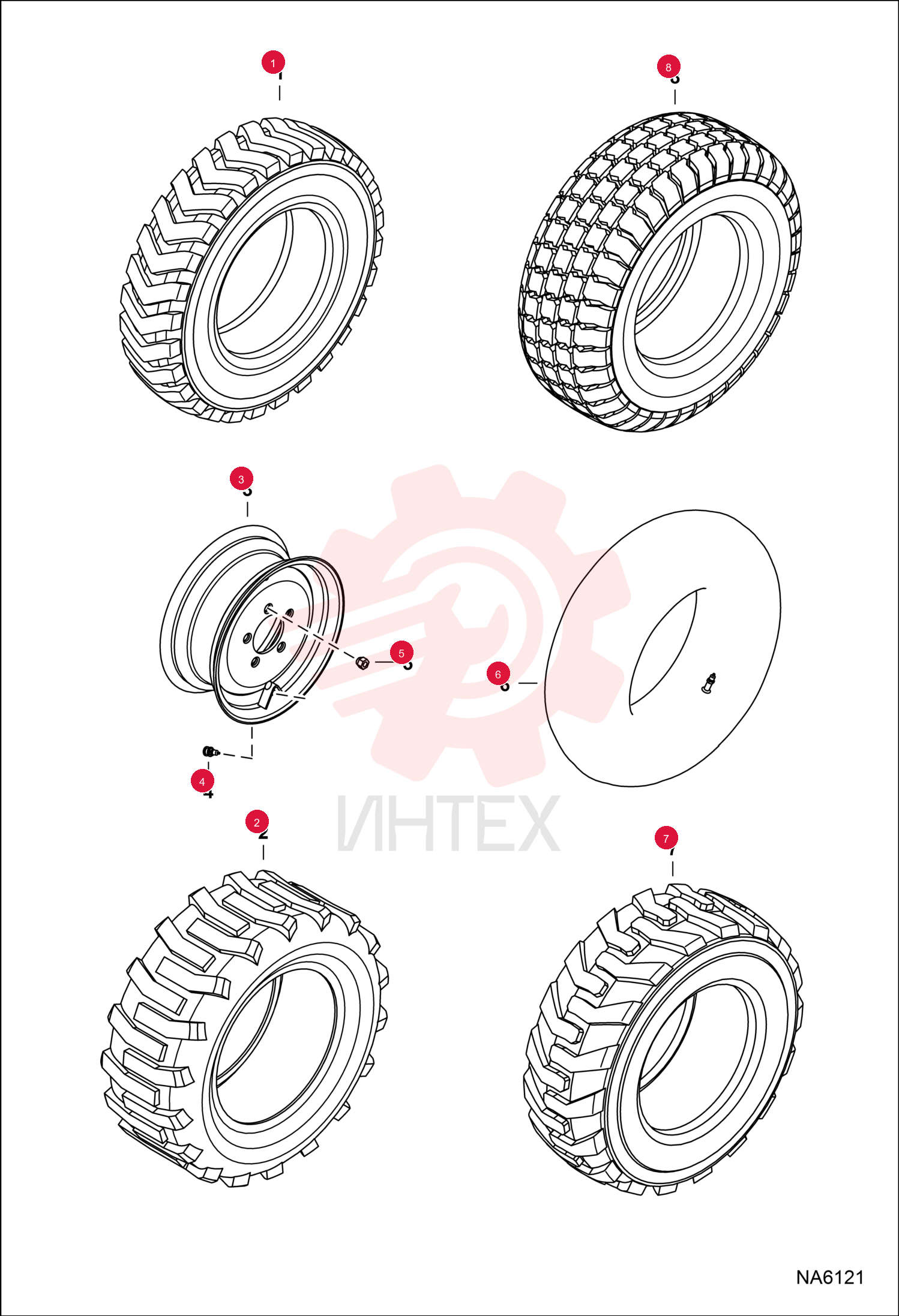 TIRE, STANDARD 23X5.7X12, 4 PLY 6730103 (2)