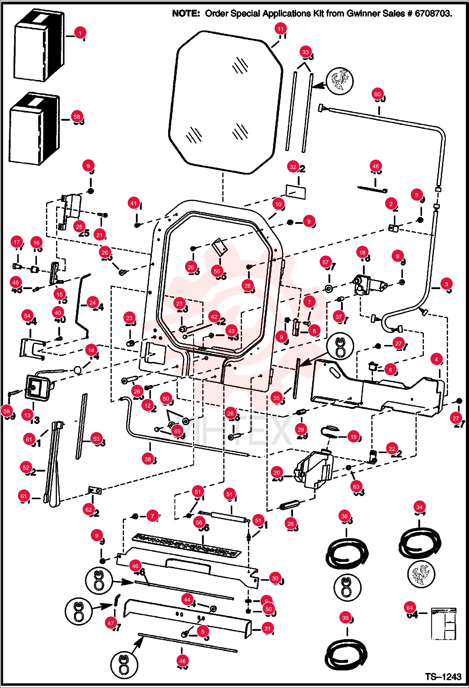 KIT, DOOR CAB 6708973 (3)