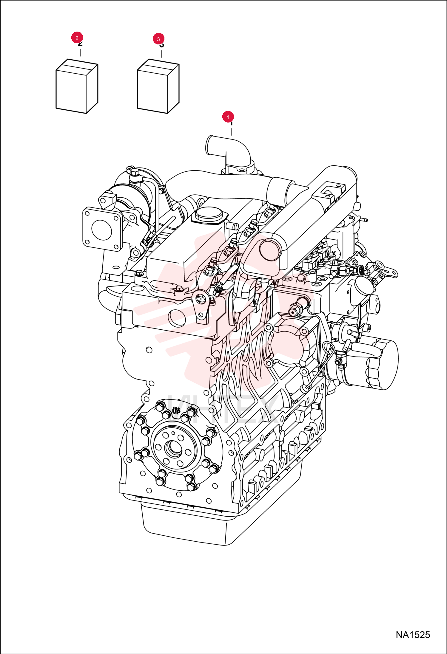 ENGINE, KUBOTA V2003T MDI TE2B