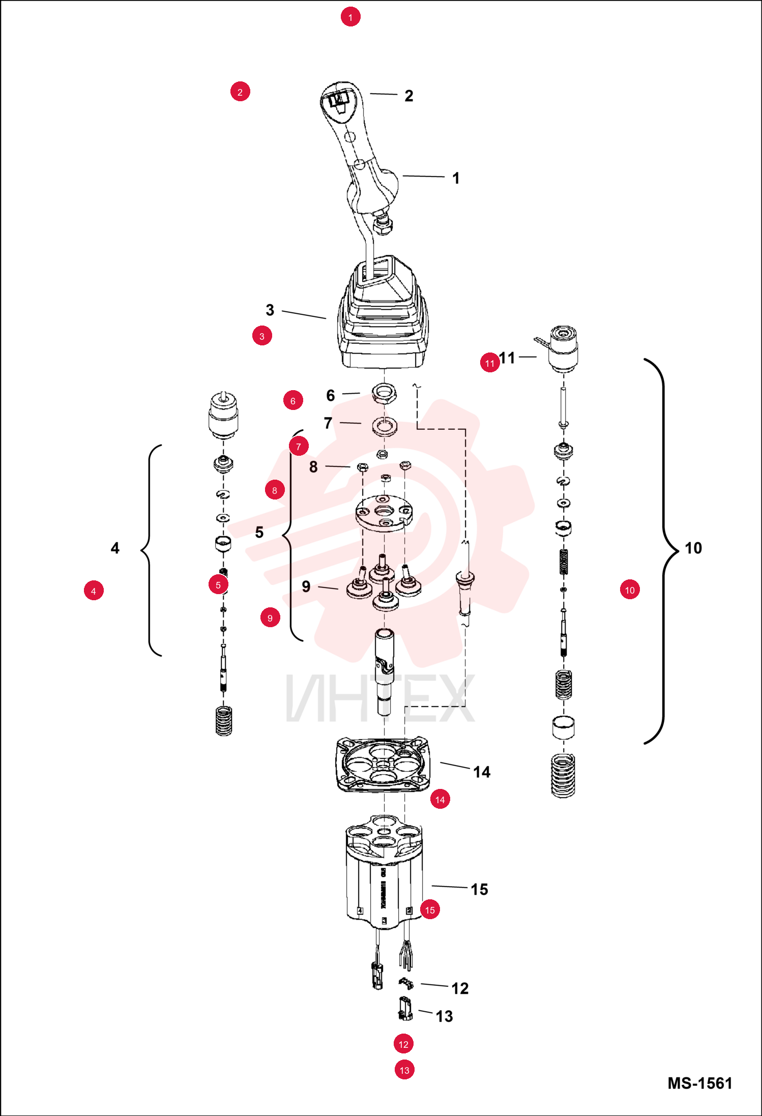 LEVER, JOYSTICK W/PWM 6678764 (3)