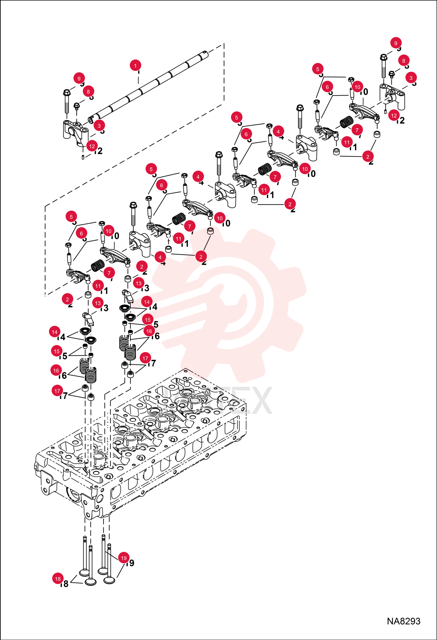 SHAFT, ROCKER ARM 7030422