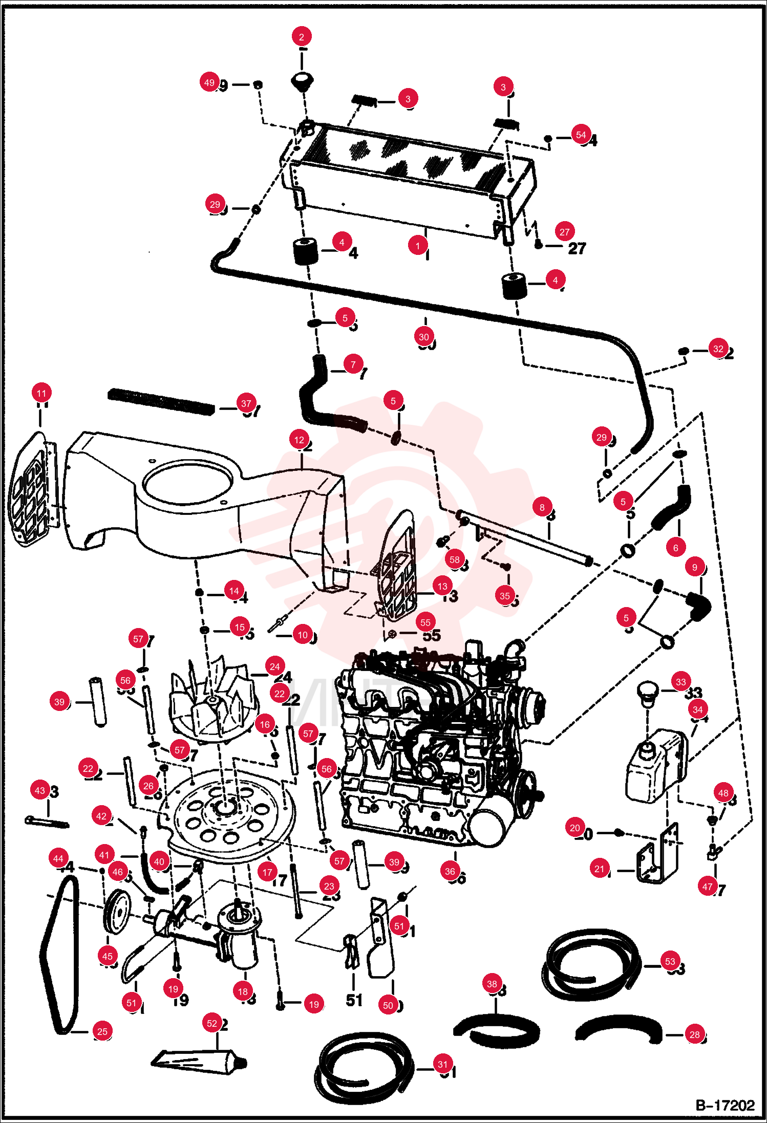 EXCHANGER, WATER RADIATOR 6666384 (1)