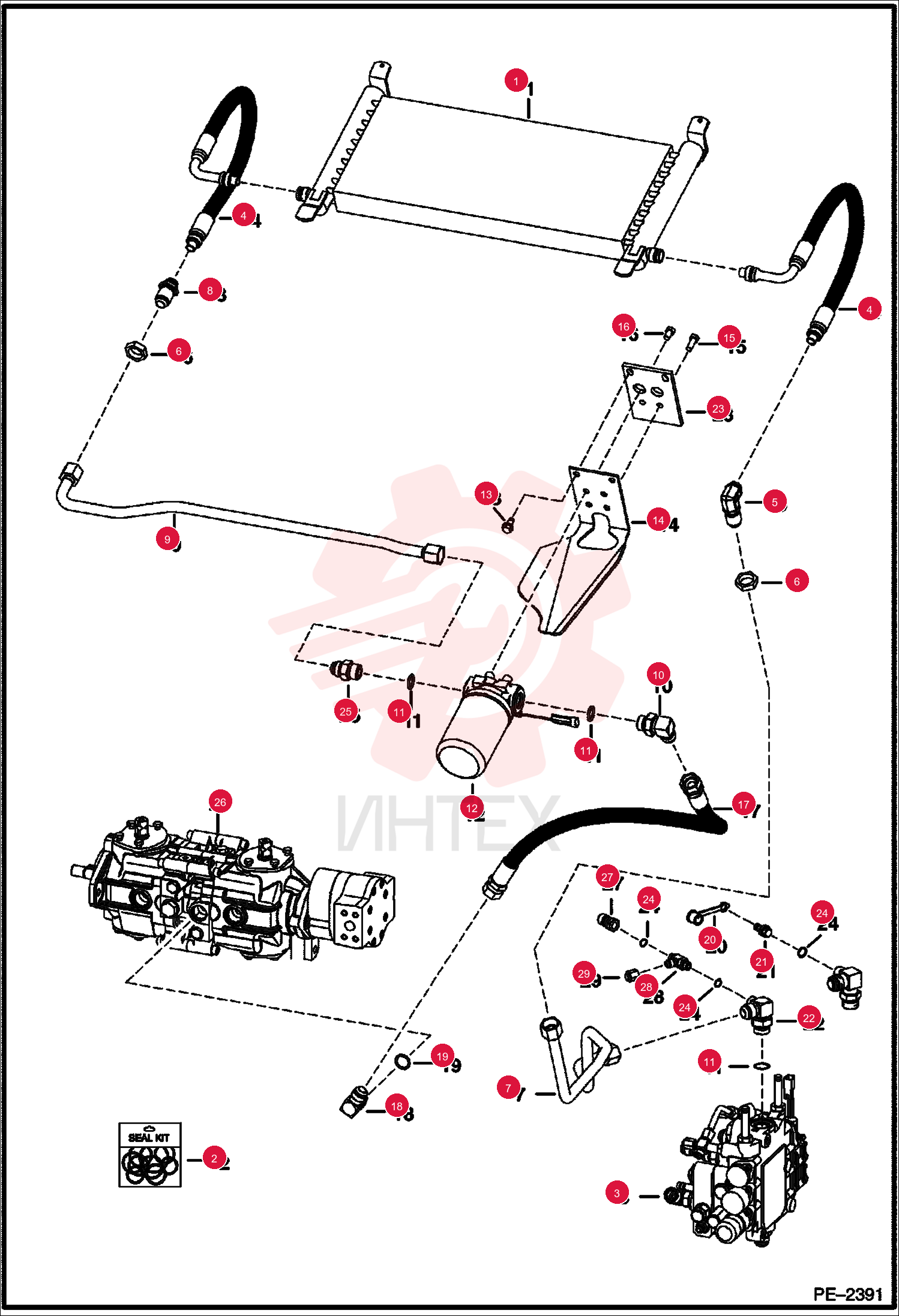 EXCHANGER, OIL COOLER 6674150 (2)