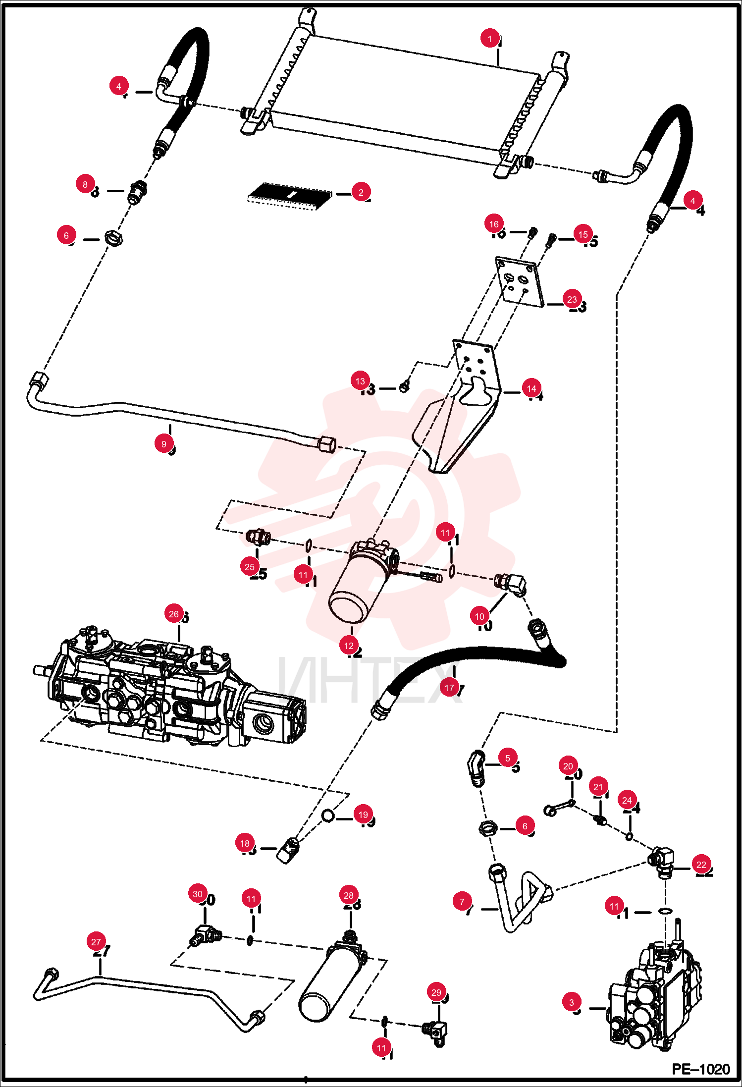 EXCHANGER, OIL COOLER 6674150 (3)
