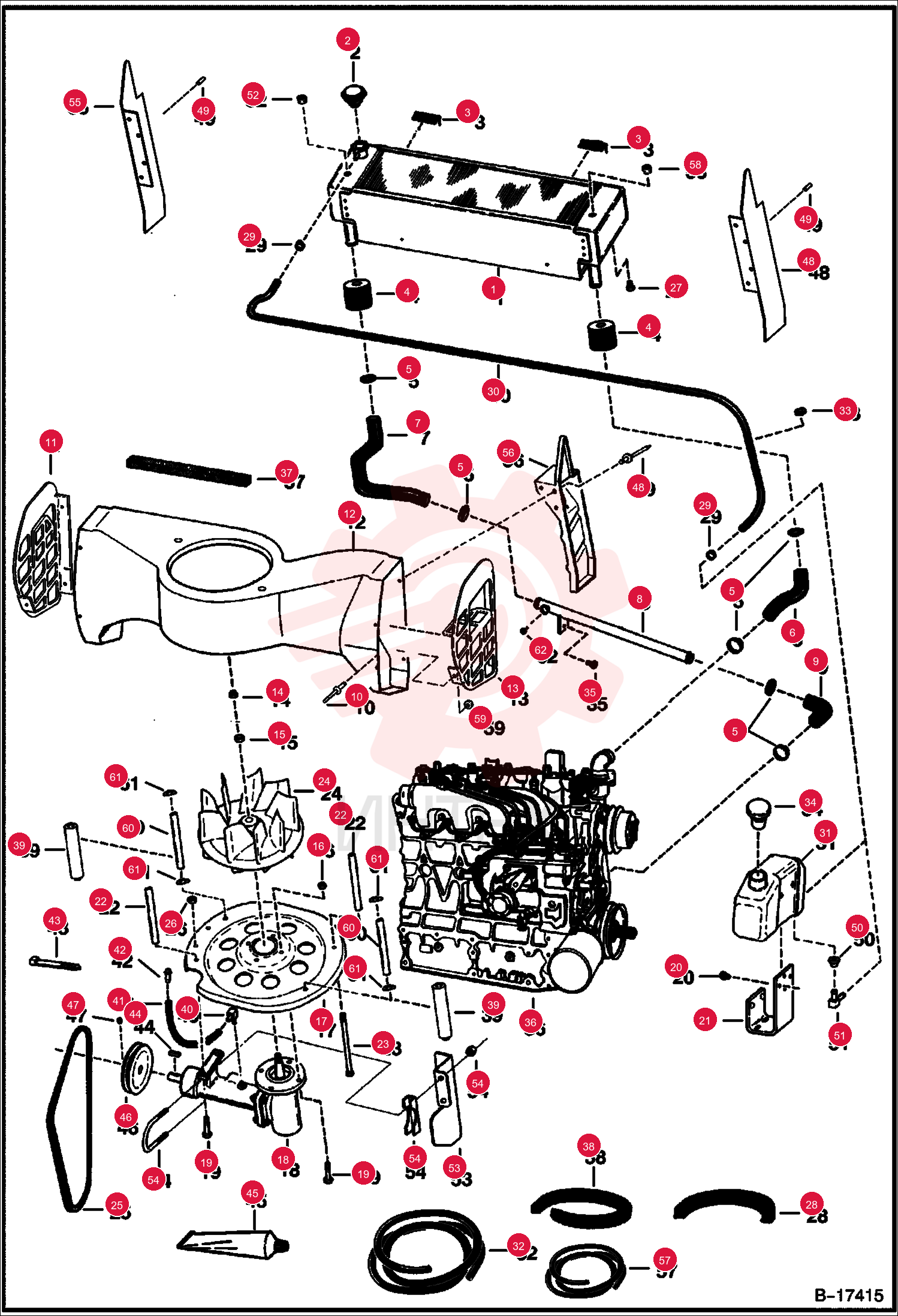 EXCHANGER, WATER RADIATOR 6666384 (1)
