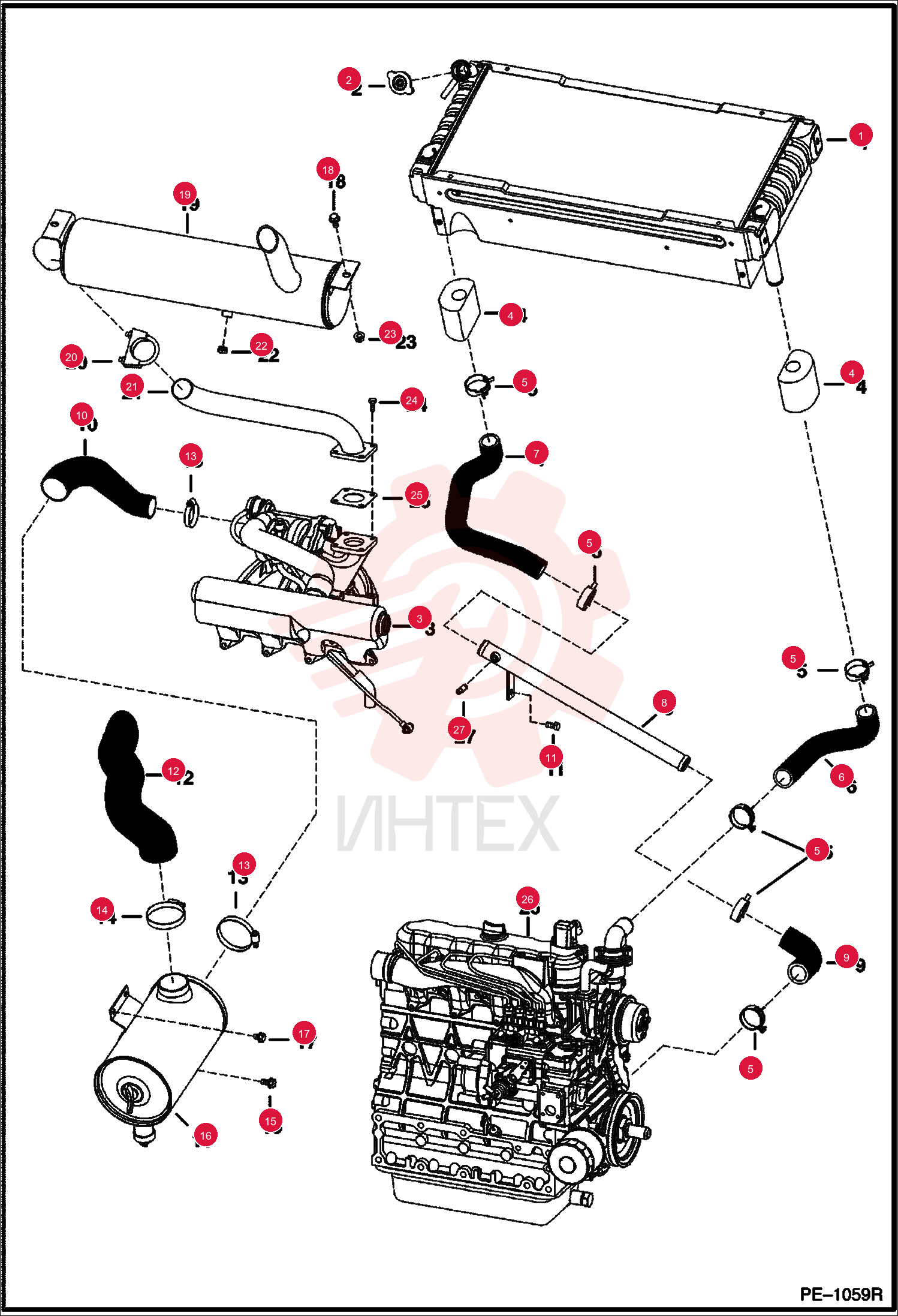 EXCHANGER, WATER RADIATOR 6685733 (1)