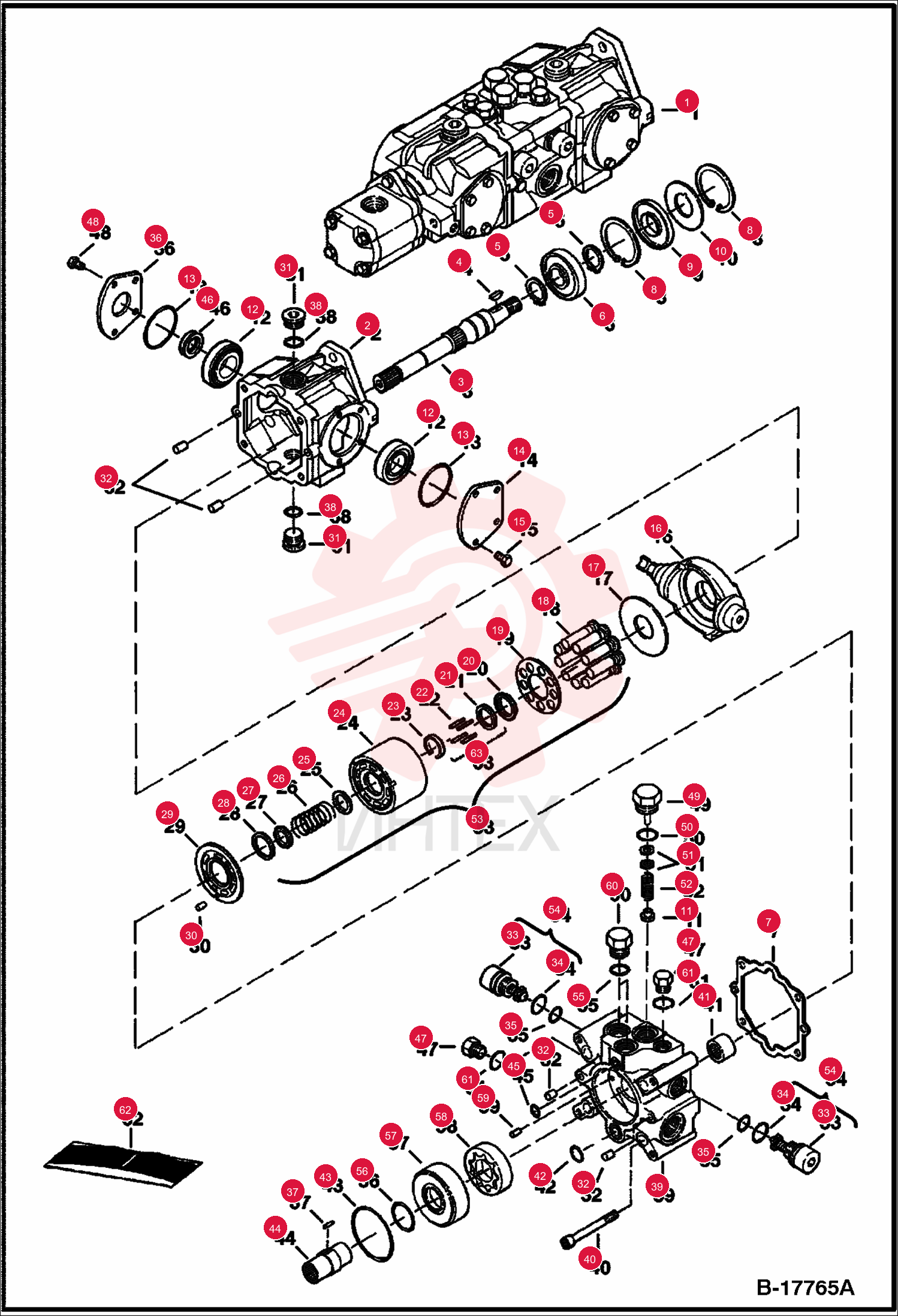 PUMP, HYD TANDEM, W/O GEAR PUMP 6689135REM (2)