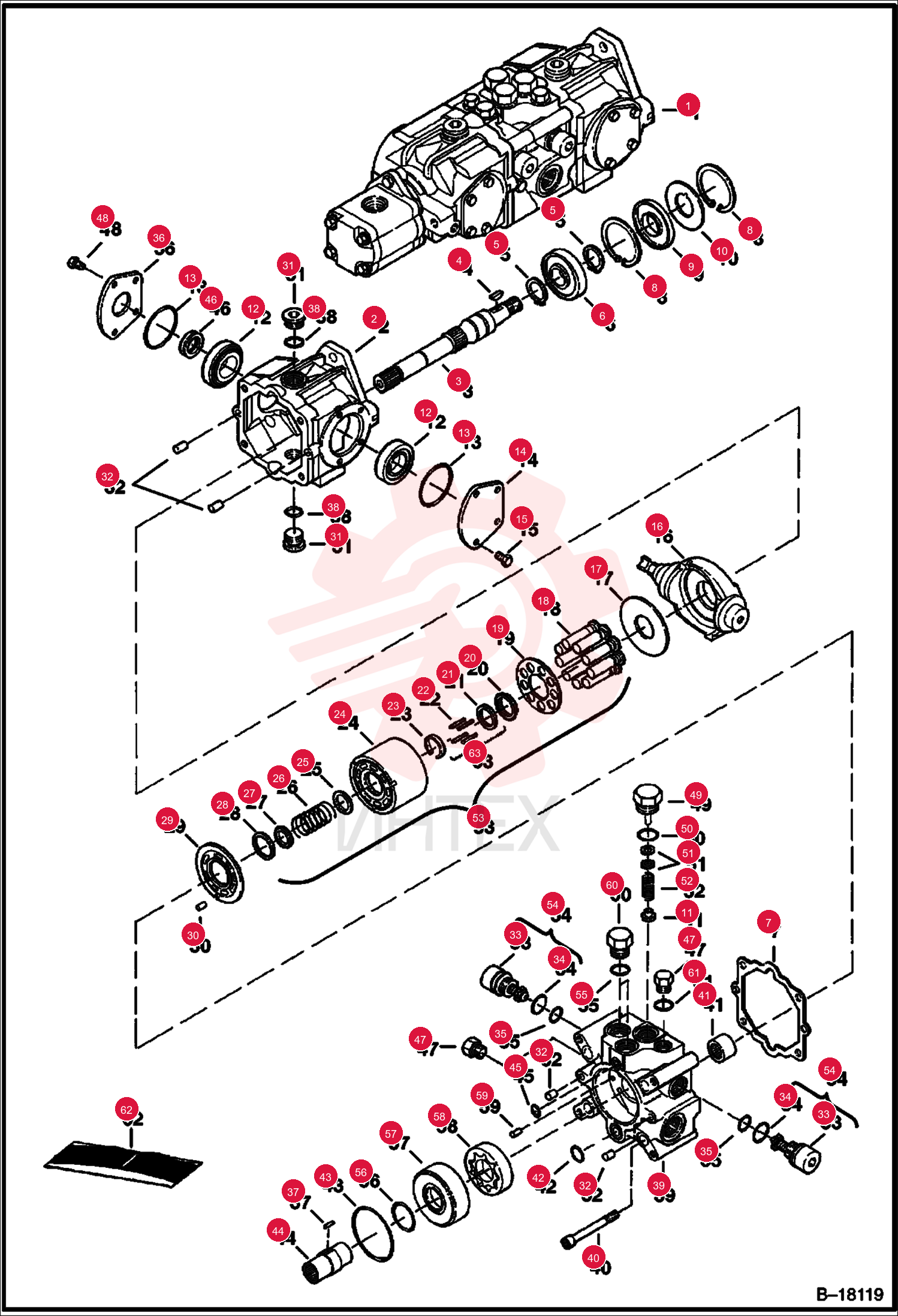 PUMP, HYD TANDEM, W/O GEAR PUMP 6681935REM