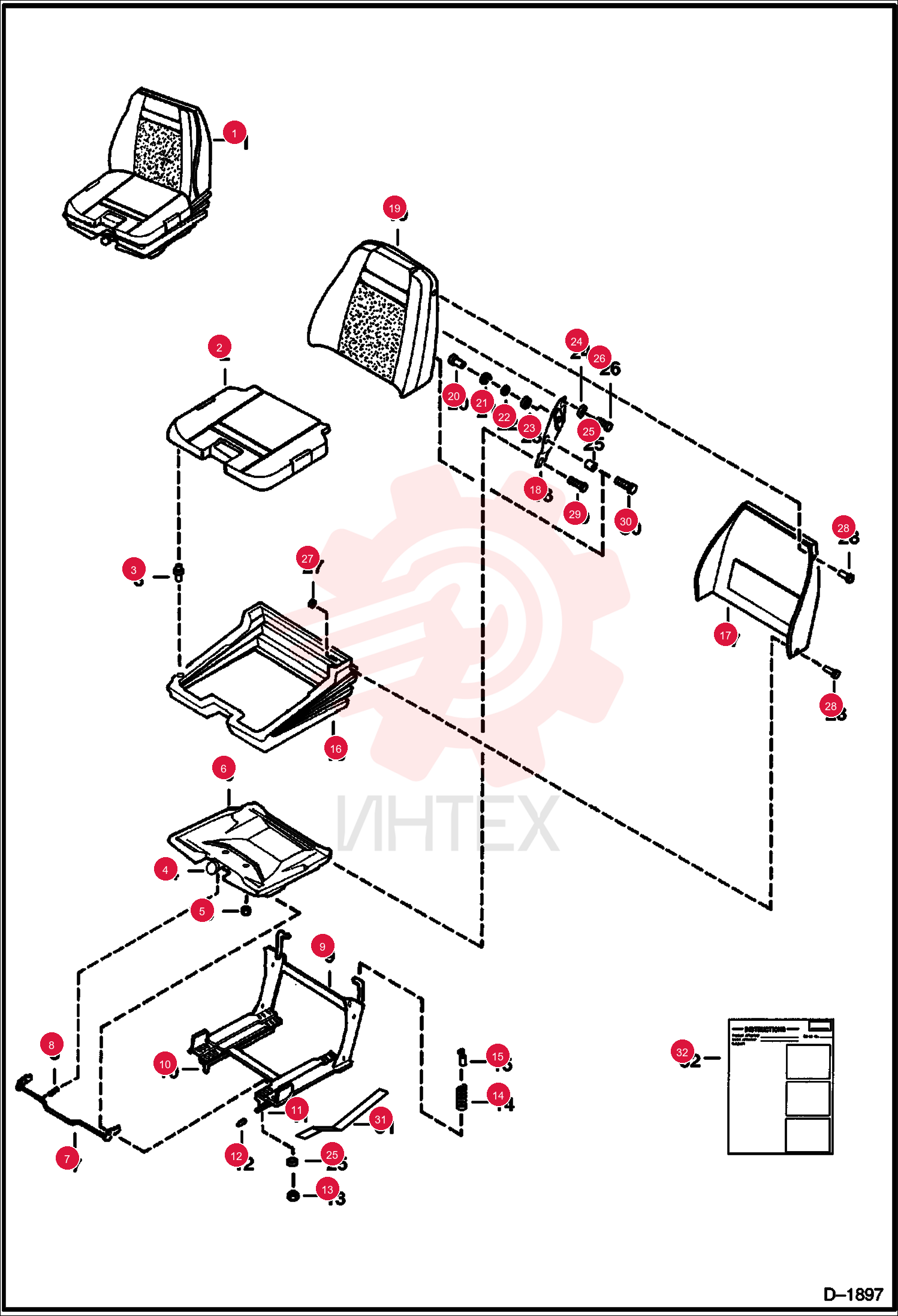 CUSHION, SEAT VINYL 6650226