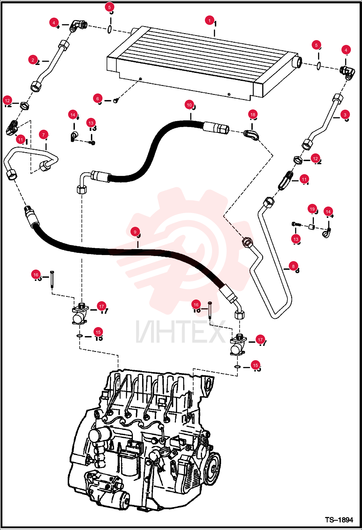 EXCHANGER, OIL COOLER 6710791