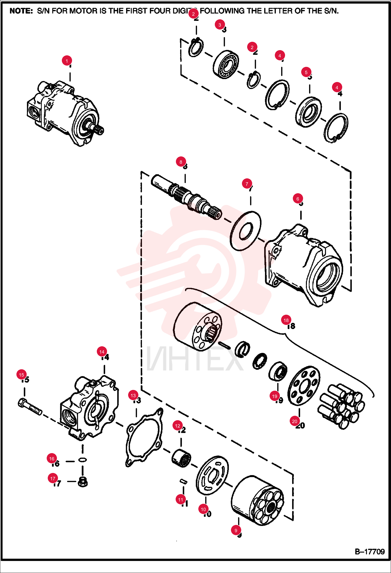 MOTOR, HYD, W/O GEAR PUMP 6665396REM