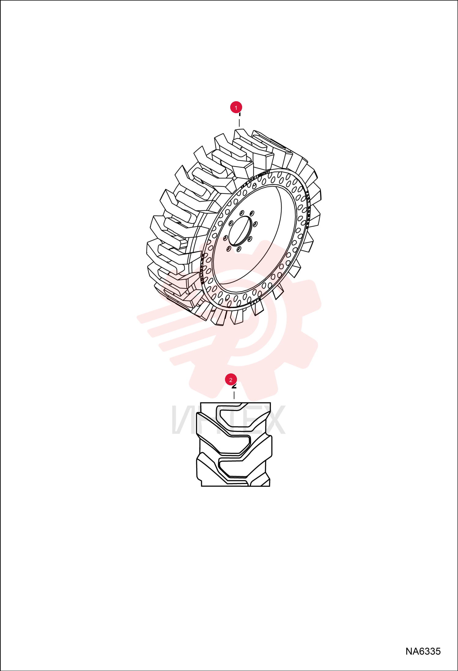 TIRE FLEX DRT W/O RIM14X17.5 (36.5X14) 6988523EF (1)