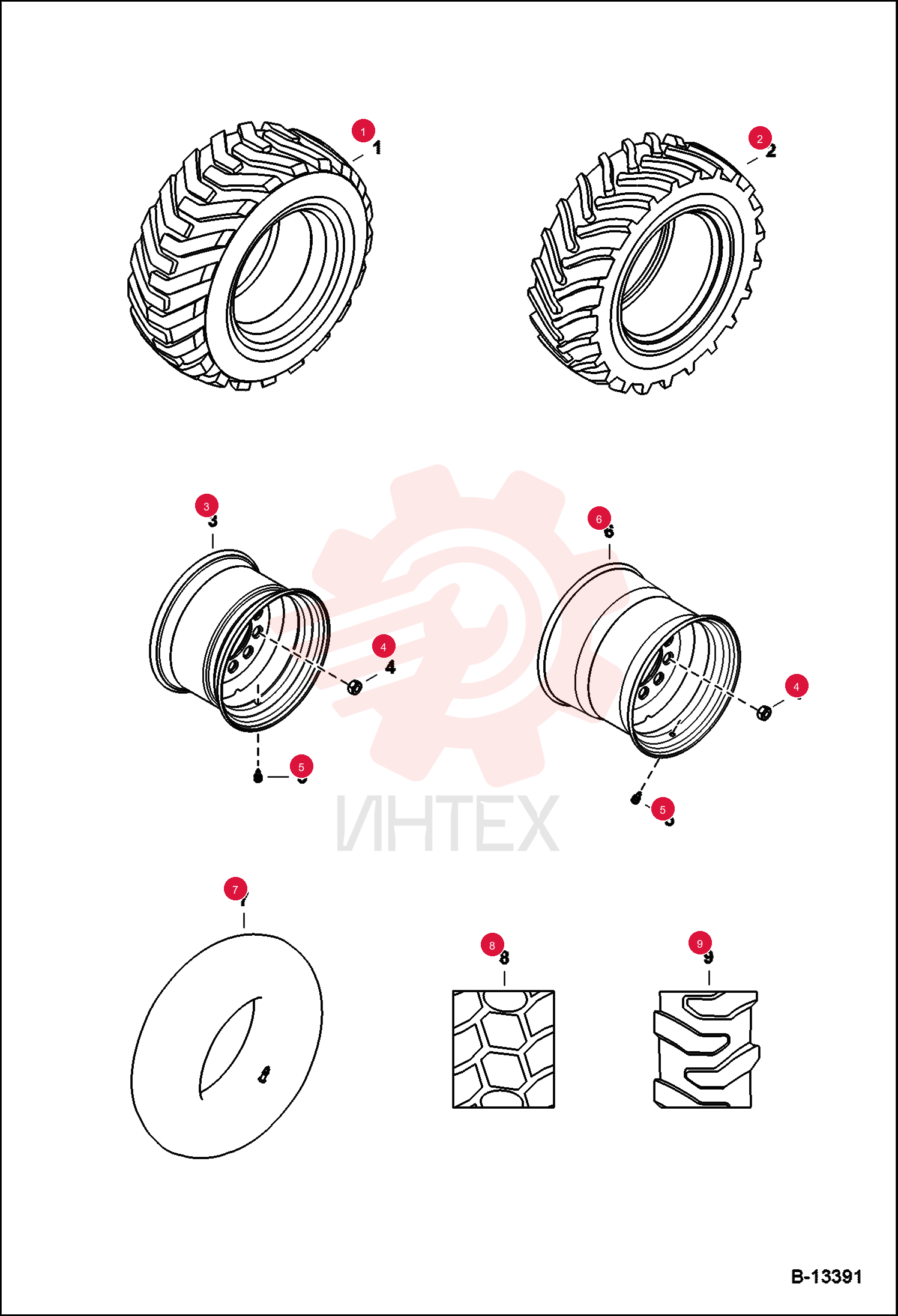TIRE, STANDARD 36X14X17.5, 10 PLY 6667794 (1)