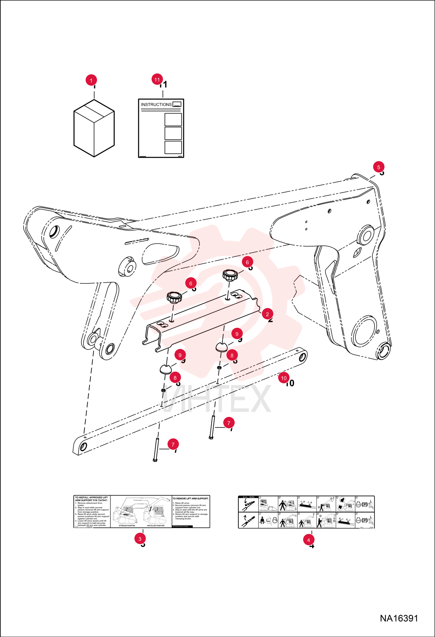 KIT LIFT ARM SUPPORT 7355401