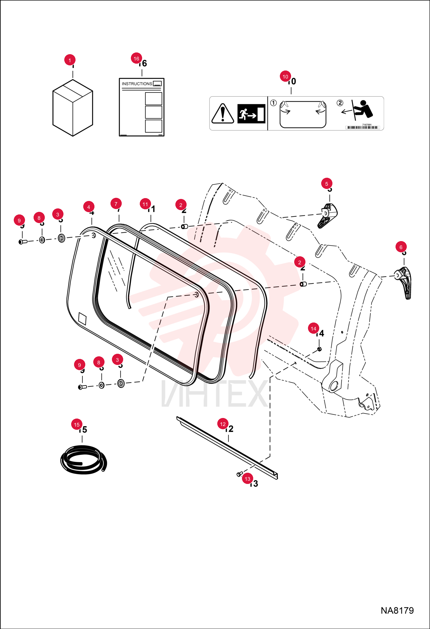 KIT, WINDOW REAR 7214673
