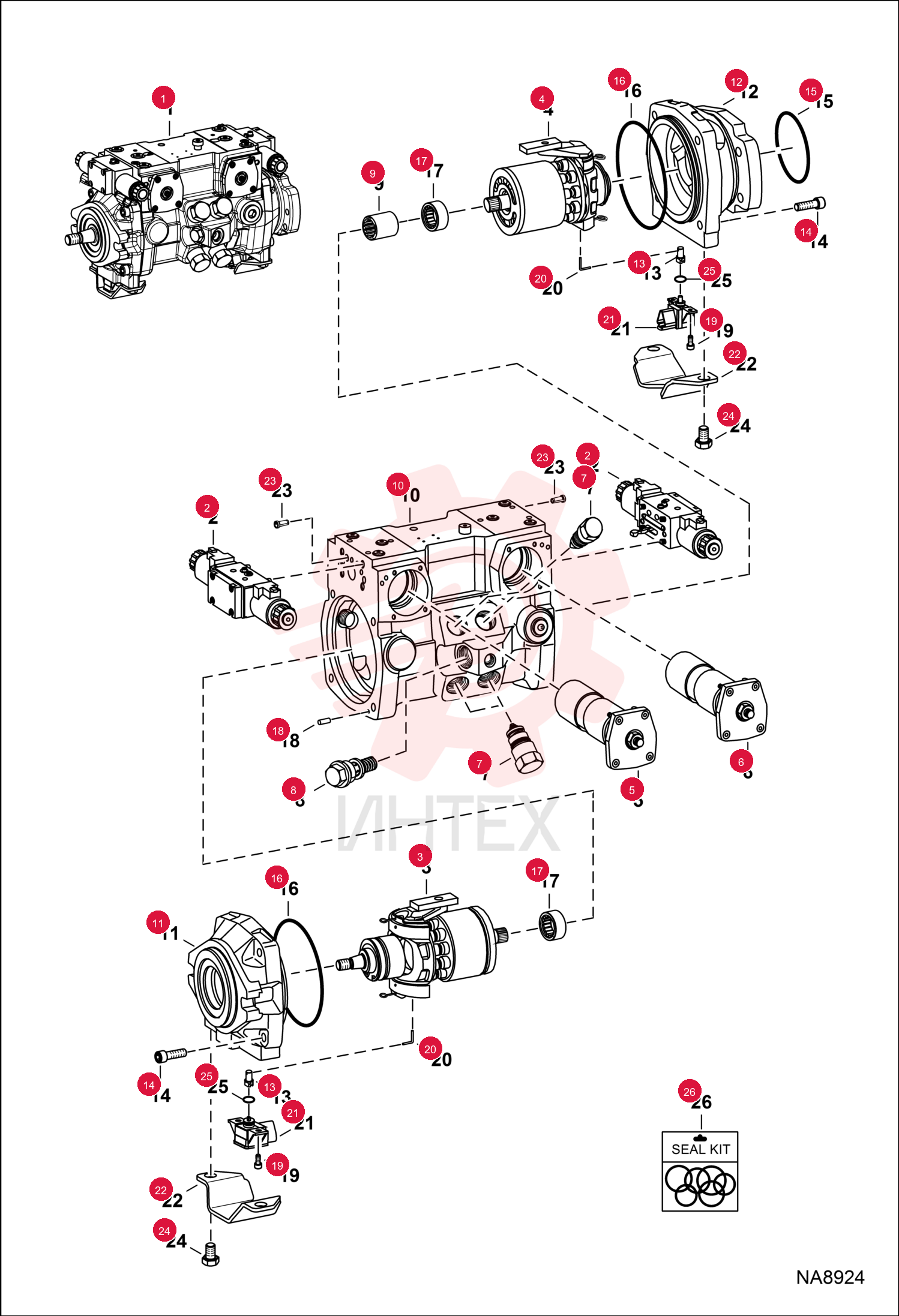 PUMP, HYD TANDEM W/O GEAR PUMP 7023793