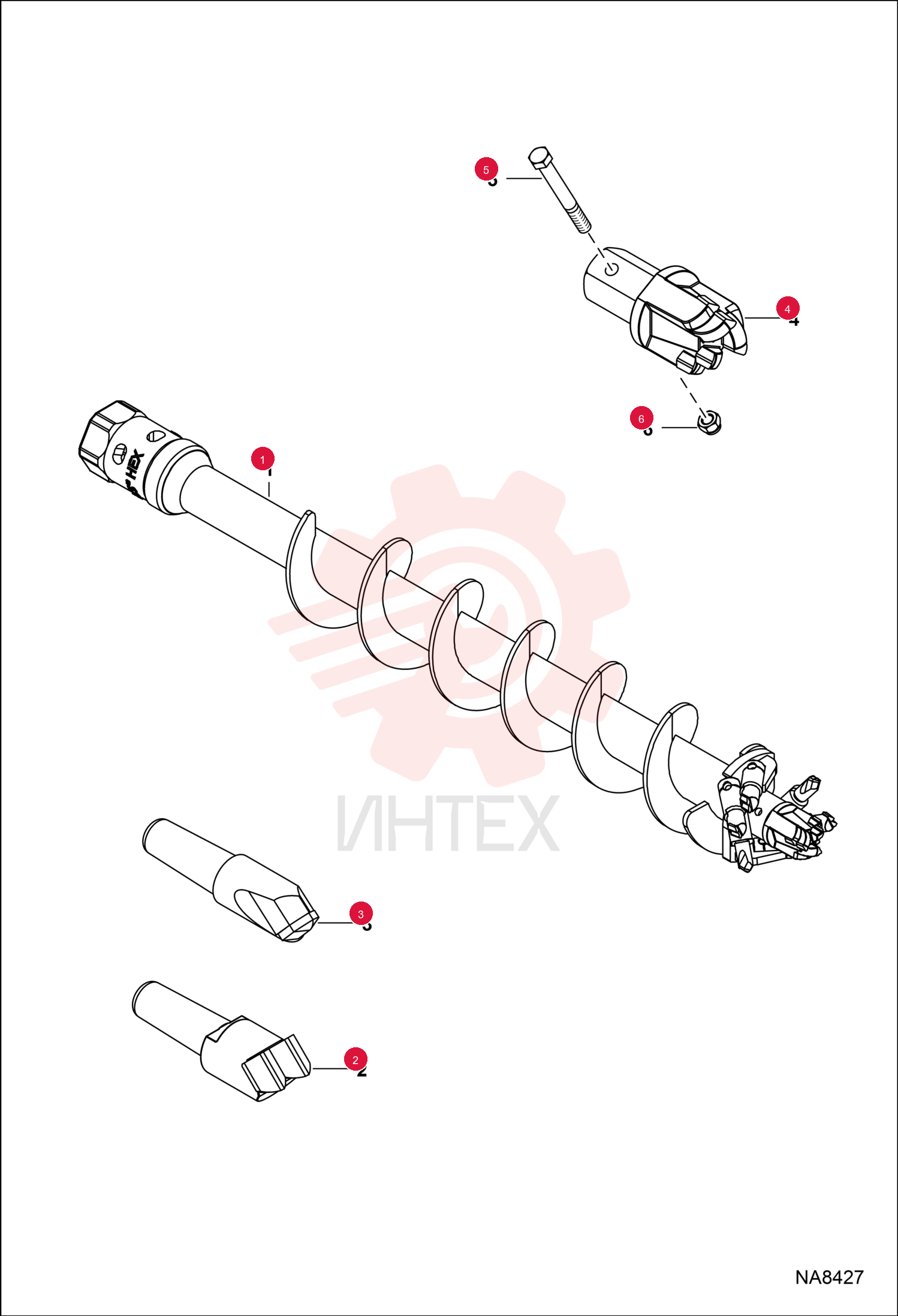 AUGER, BIT ROCK 8" 7243240 (3)