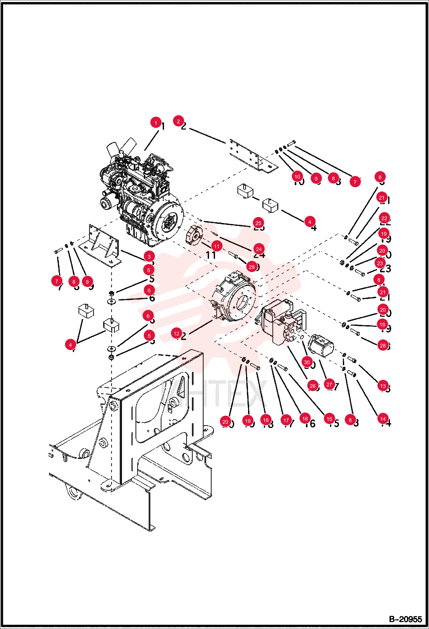 ENGINE, KUBOTA D1105-B100-B250
