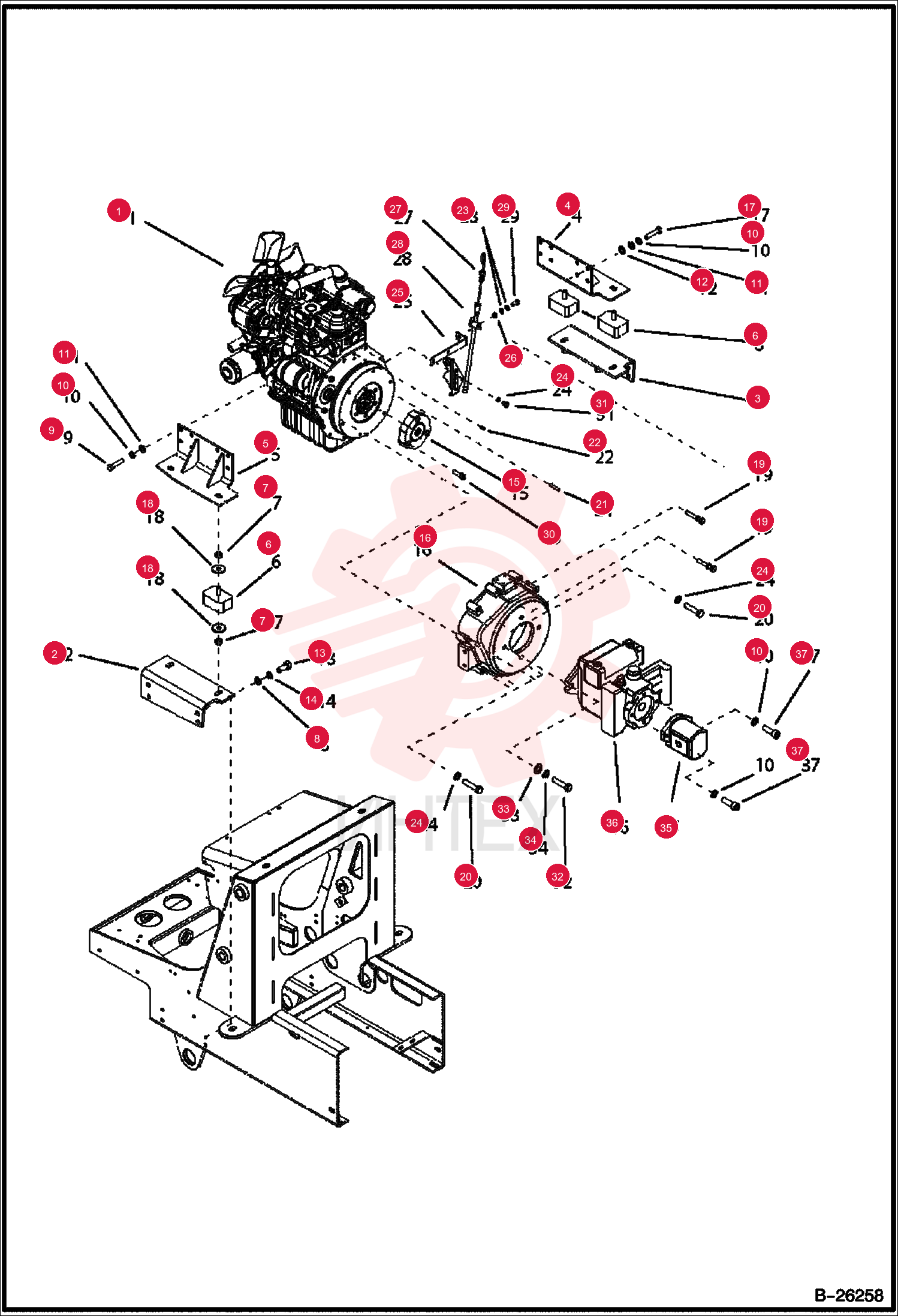 ENGINE, KUBOTA D1105-T TIER 1