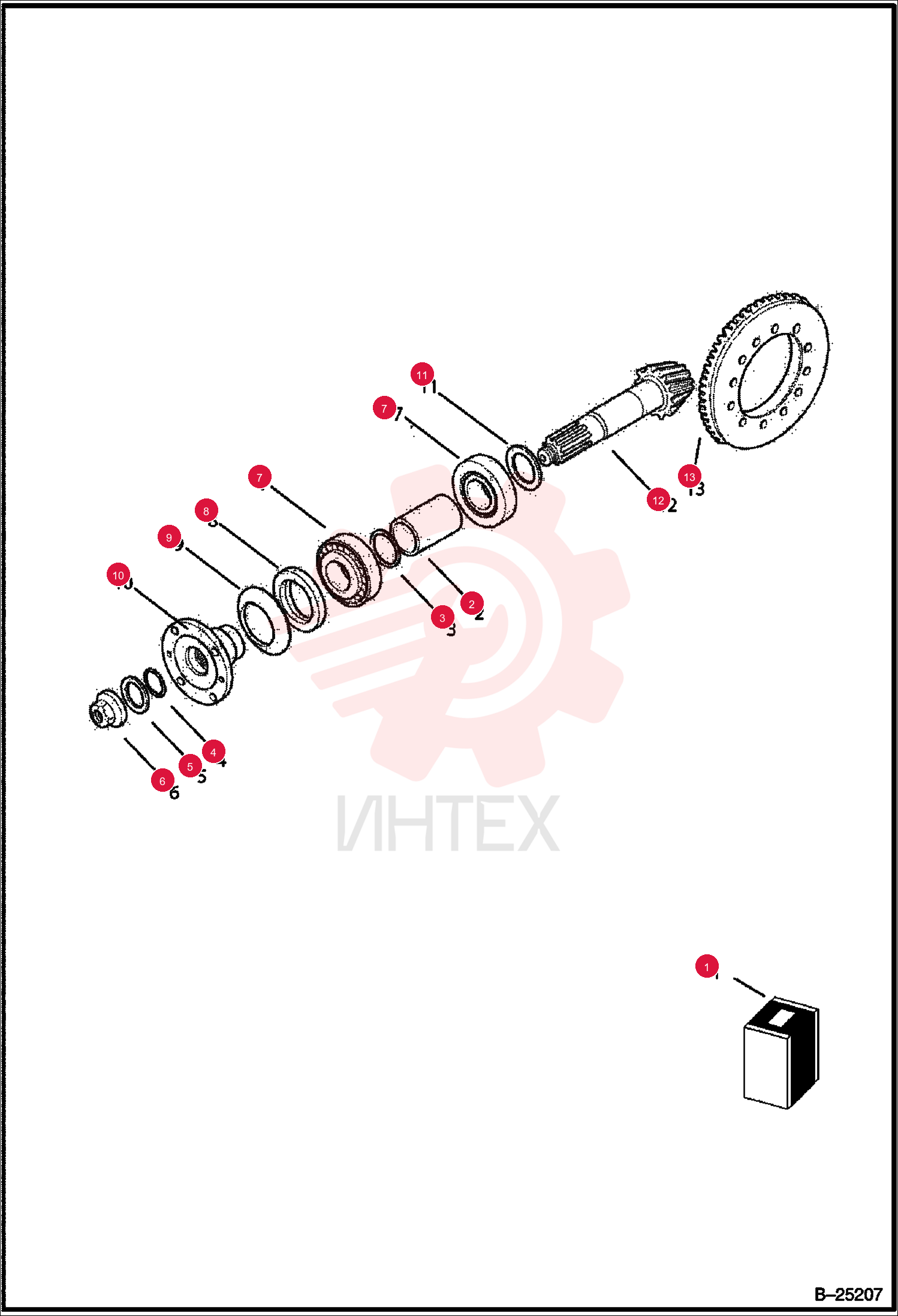 GEAR, BEVEL PINION SET Z8/43