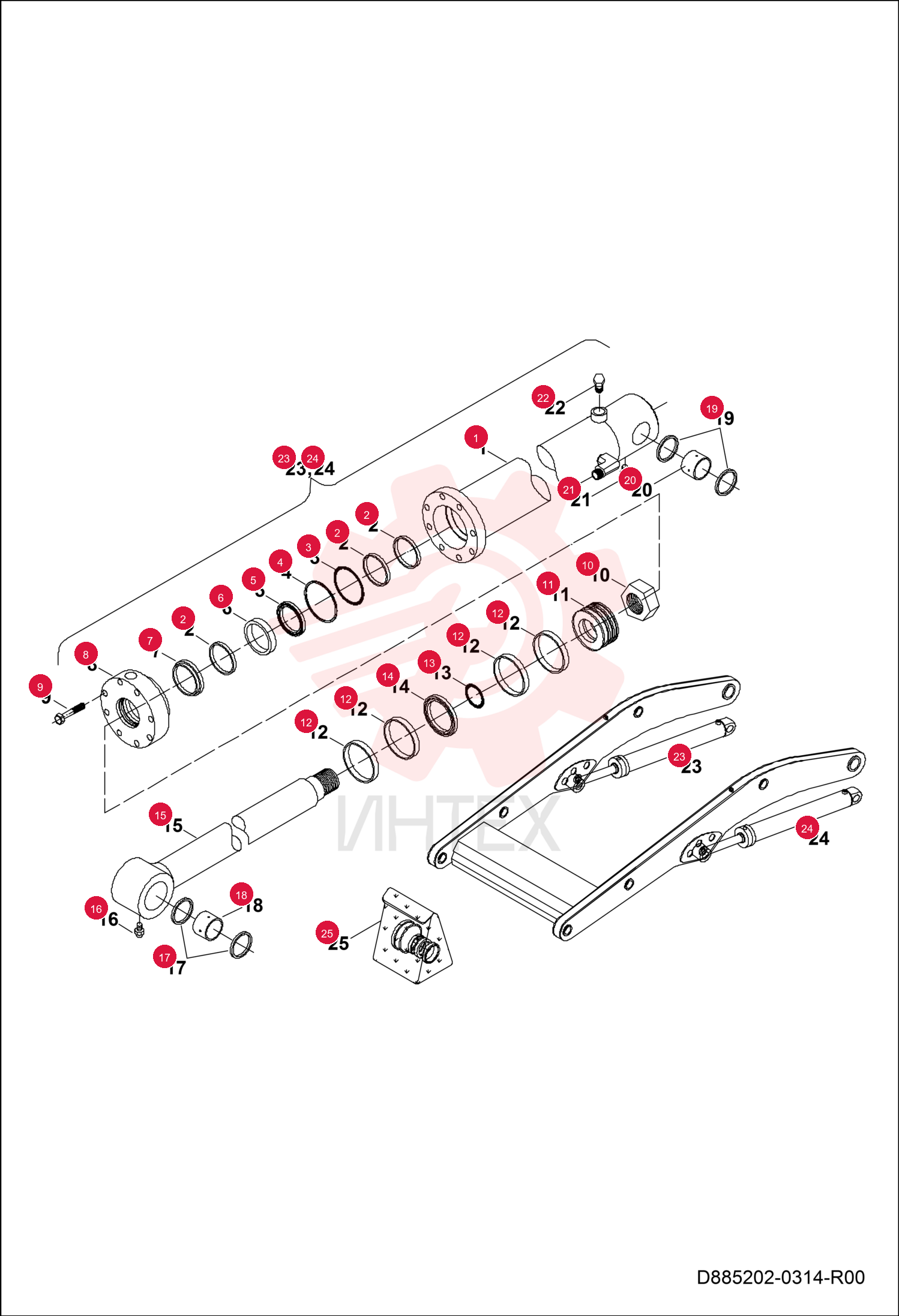 CYL. PIPE RIGHT ASSEMBLY 7291546 (2)