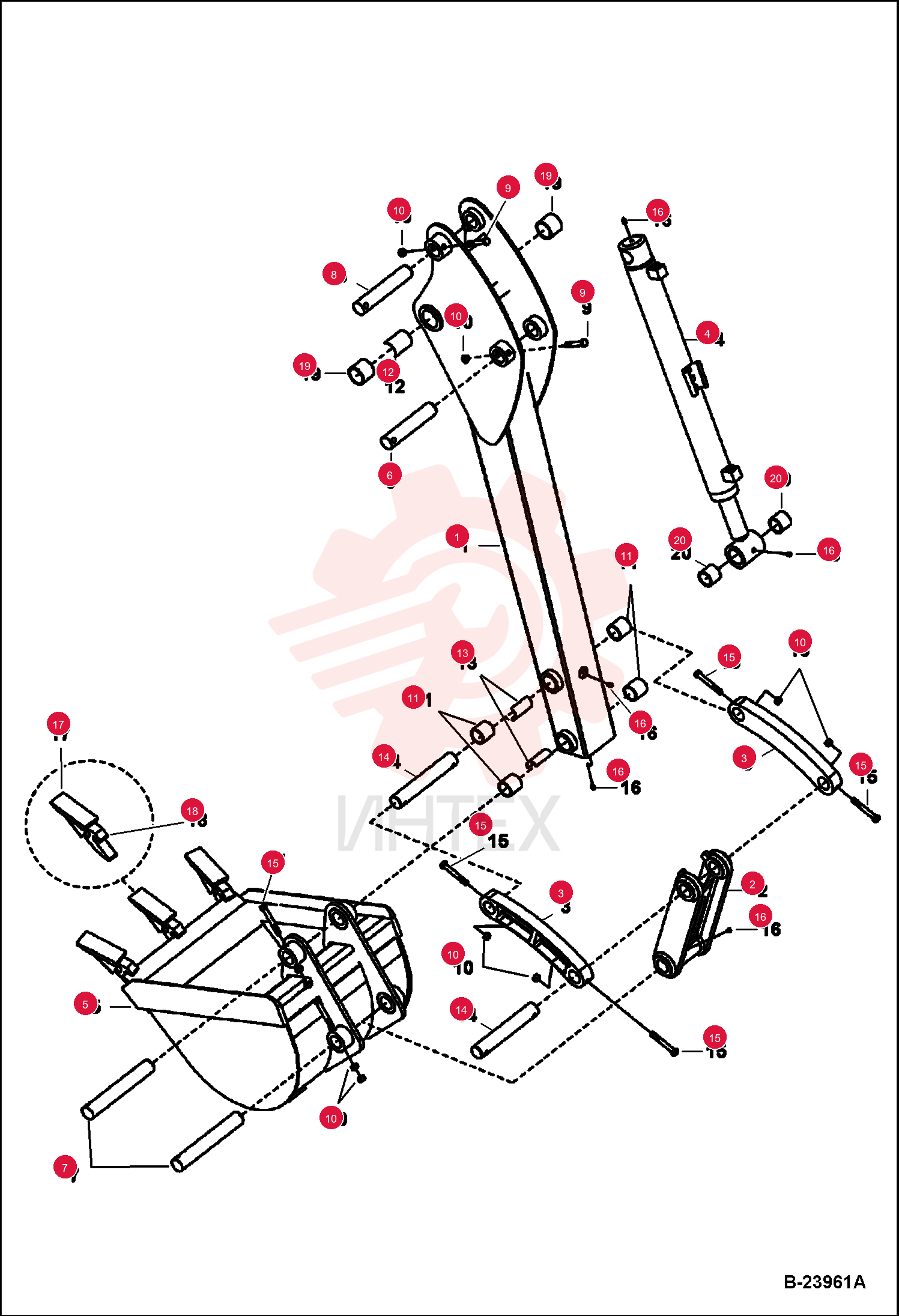 ARM, DIPPER BACKHOE 7003694