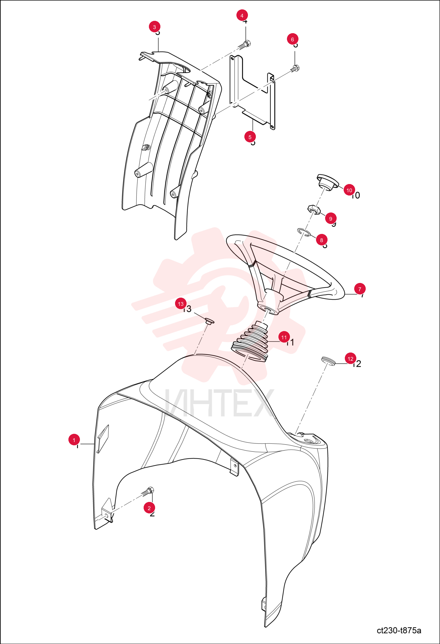COVER, INSTRUMENT UPPER 6697164
