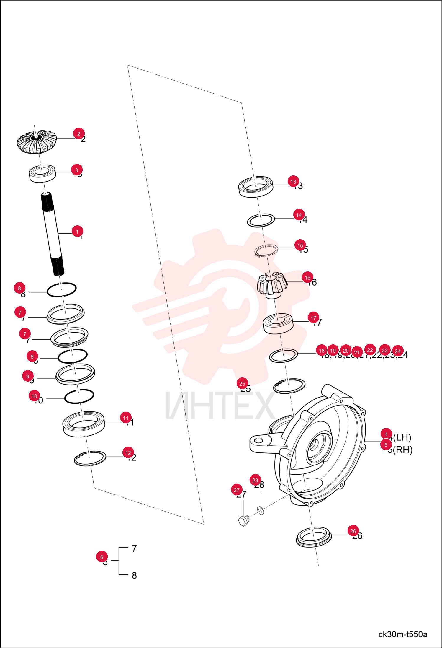 SHAFT, BEVEL GEAR 6696628
