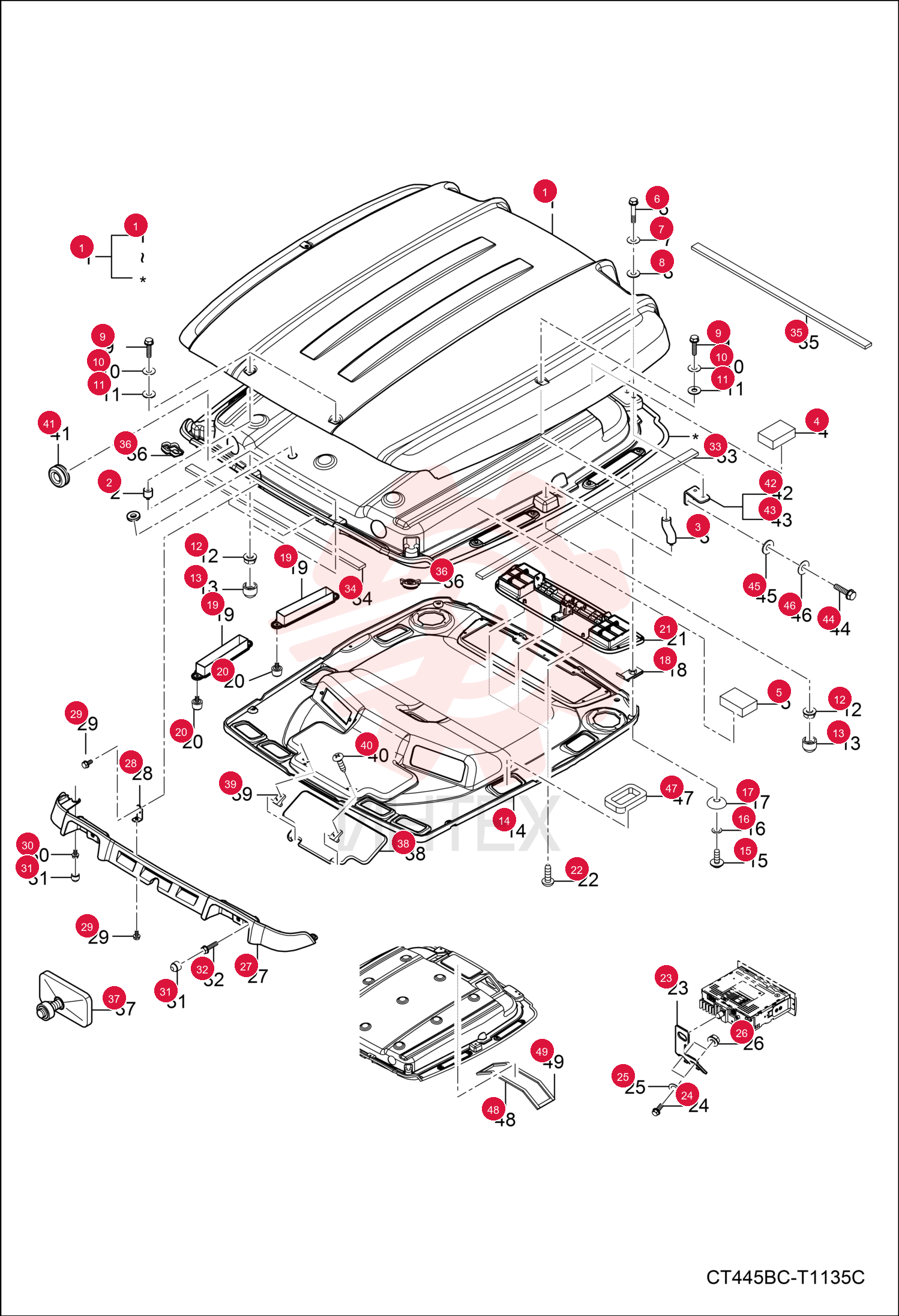 CAB, ROOF ASSY 7009243