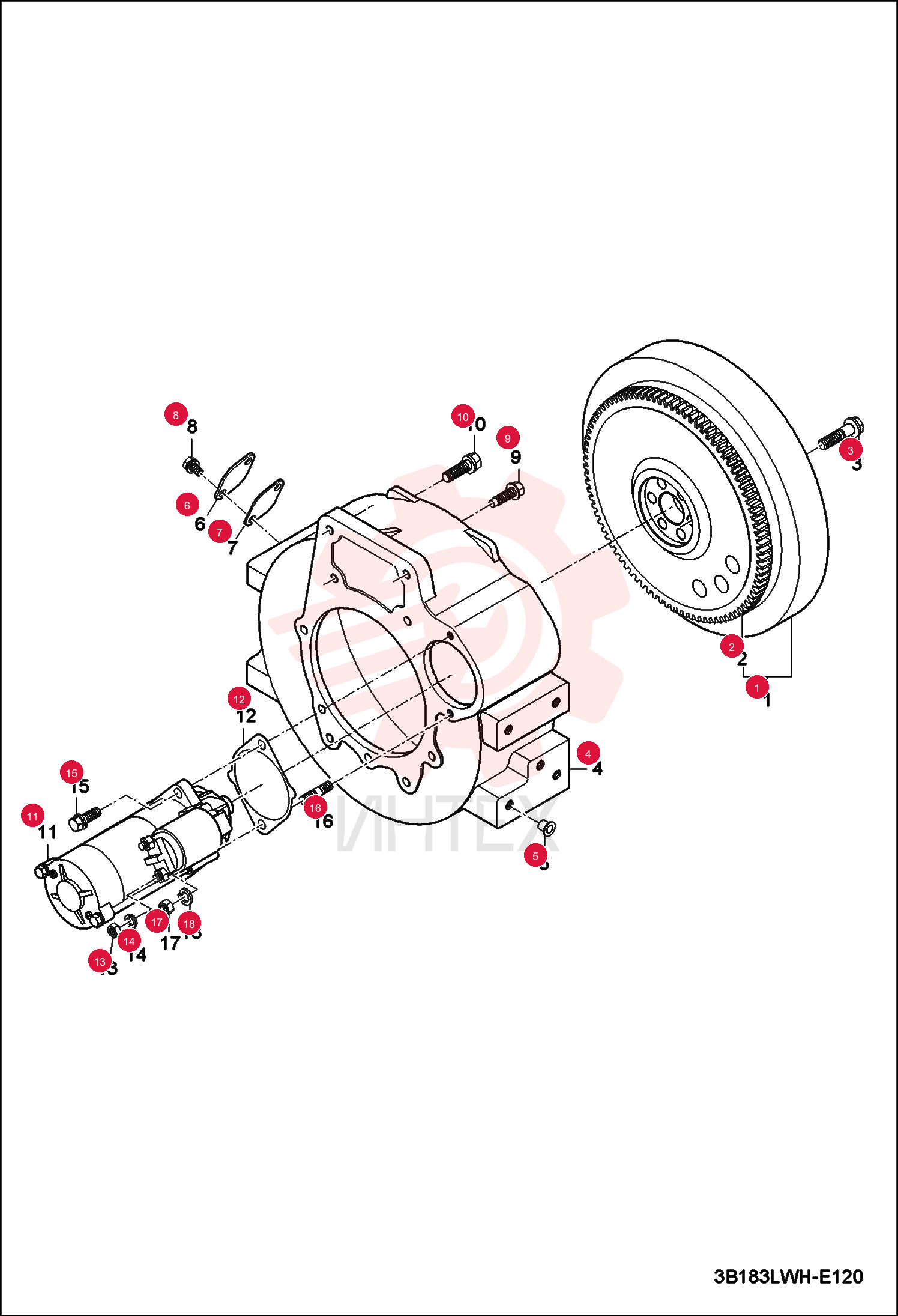 FLYWHEEL ENGINE ASSEMBLY 7020373 (1)