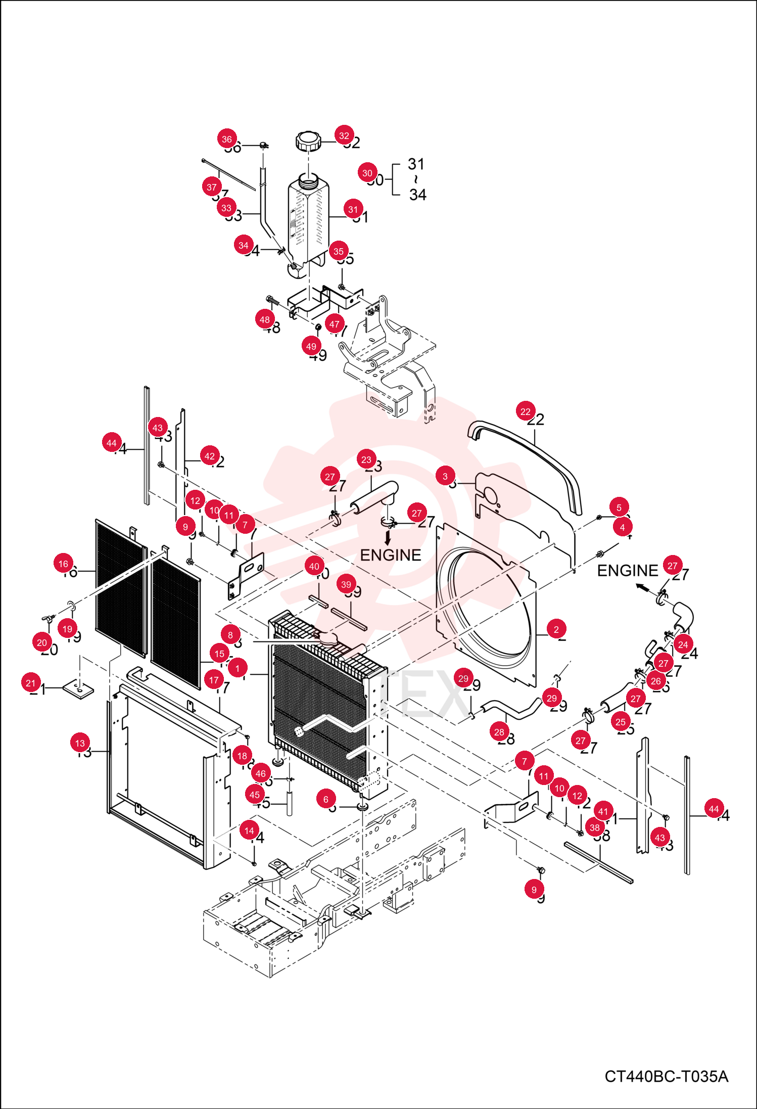 EXCHANGER, WATER RADIATOR 7013126 (2)