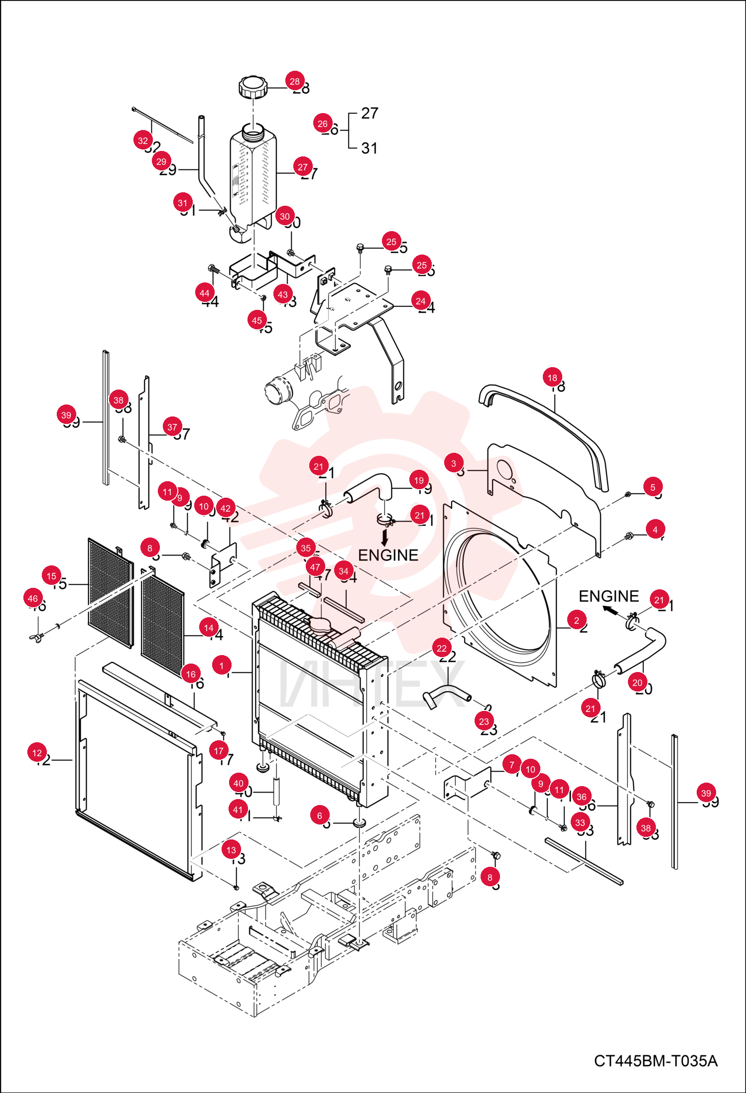 EXCHANGER, WATER RADIATOR 7013126 (3)