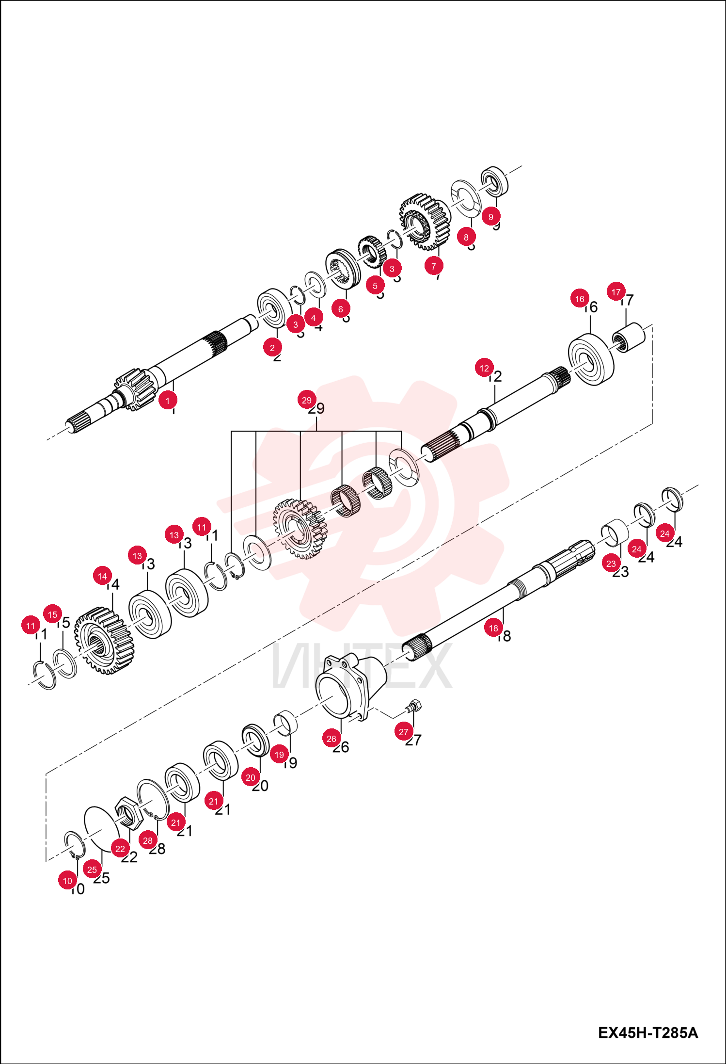 SHAFT, GEAR 7002197 (2)