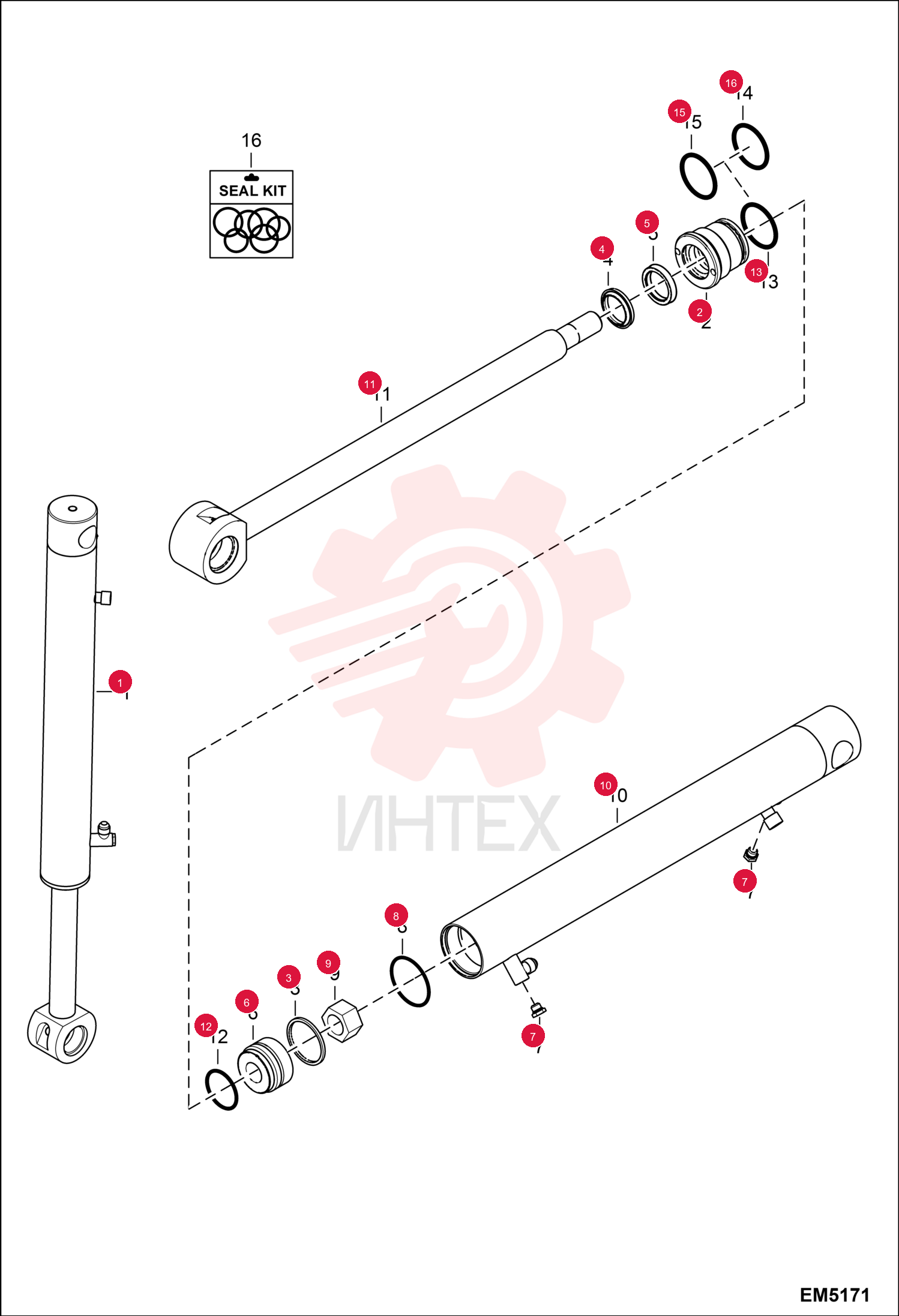CYLINDER ASSY BUCKET 7167730 (2)