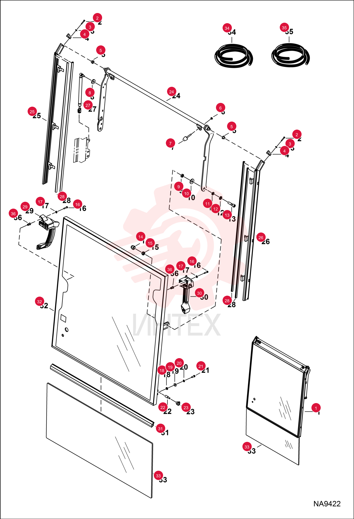 WINDOW, CAB FRONT ASSY 7260461 (3)
