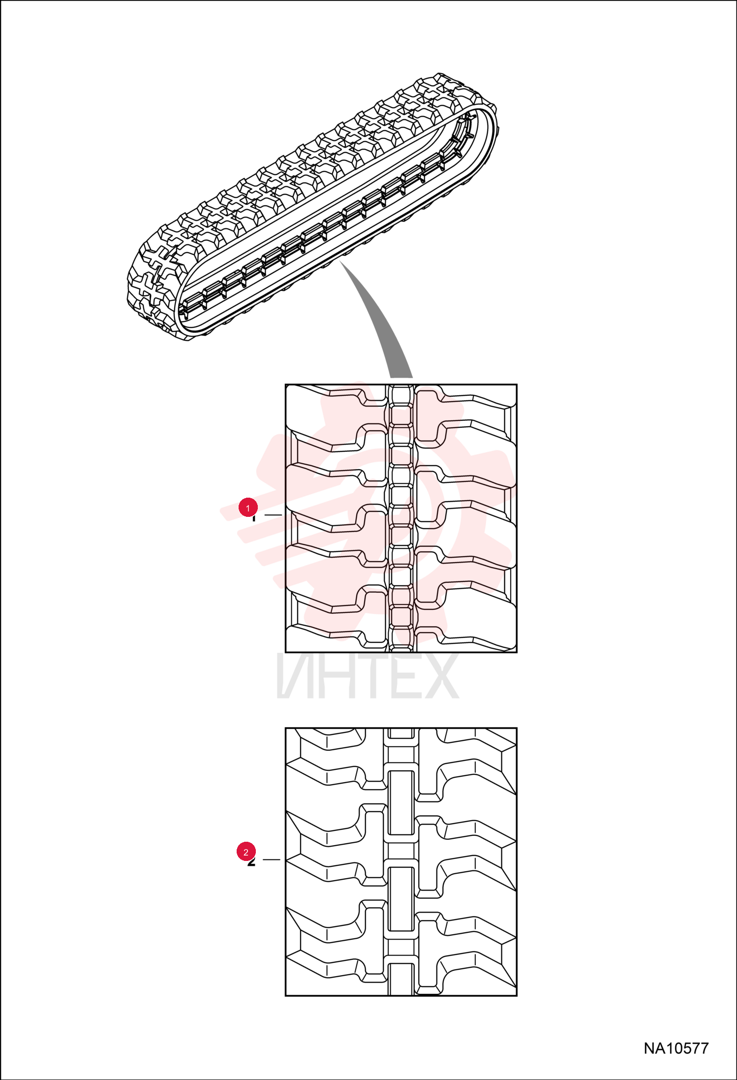 TRACK RUBBER (230X48X72) 9" MX