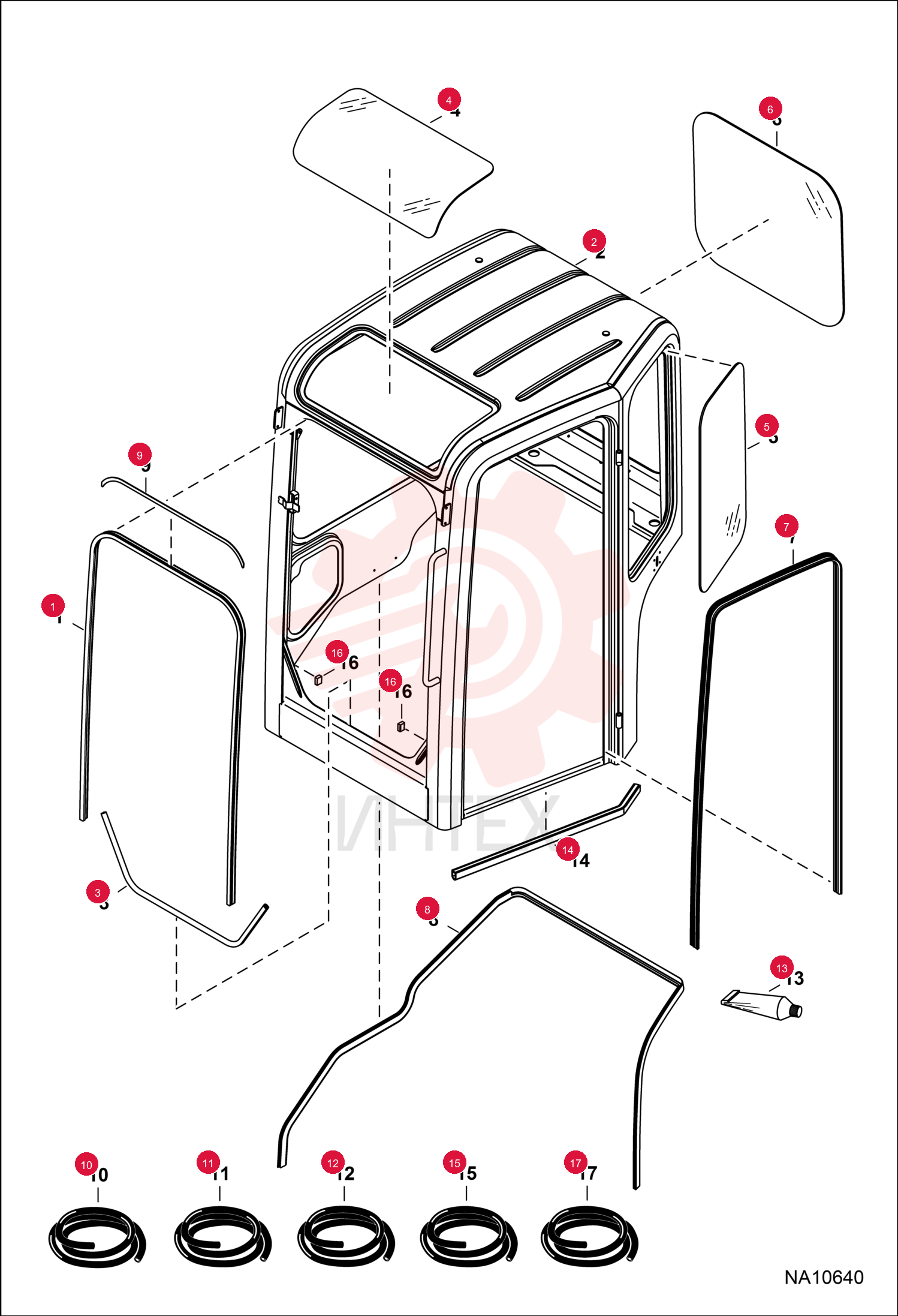 WINDOW, CAB TOP 7180309