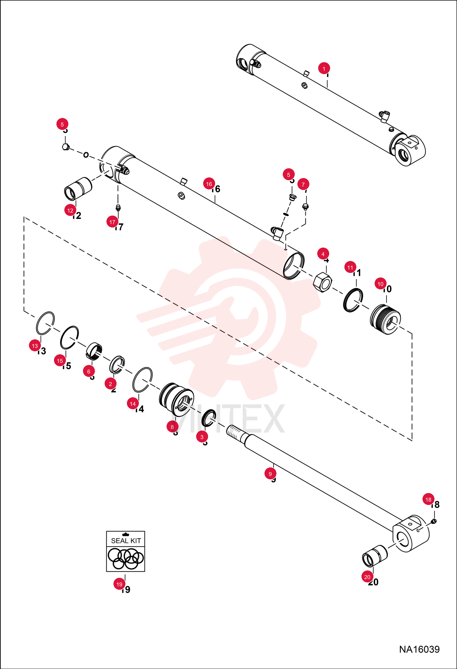 CYLINDER HYDRAULIC ASSEMBLY 7286186 (2)
