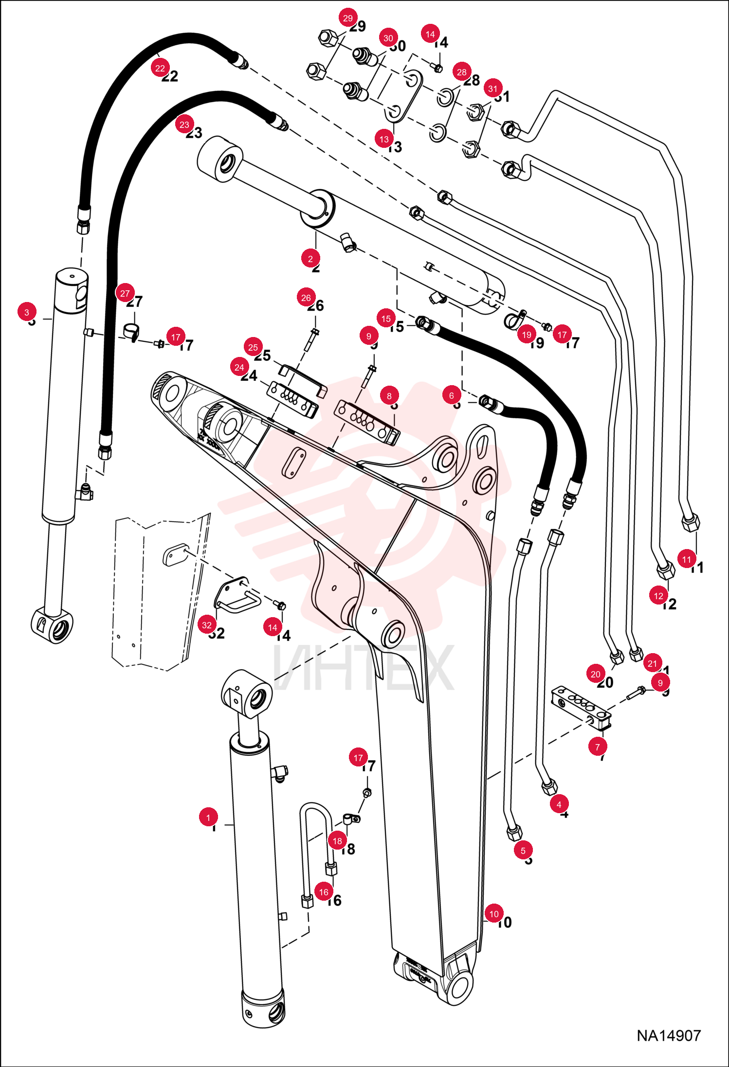 CYLINDER HYDRAULIC ASSEMBLY 7286186 (1)